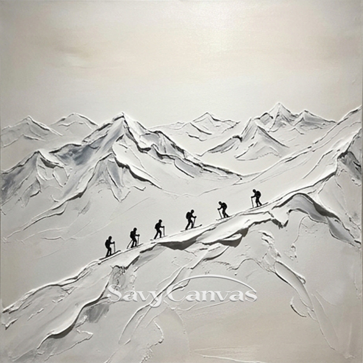 Mountain Hiking Painting | Abstract Mountaineering Art