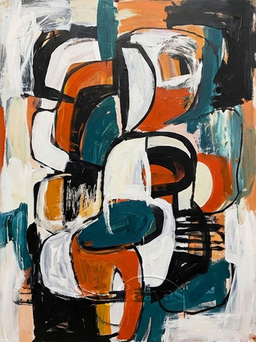 Abstract Expressionist Painting | Mid-Century Modern Art #AA 488