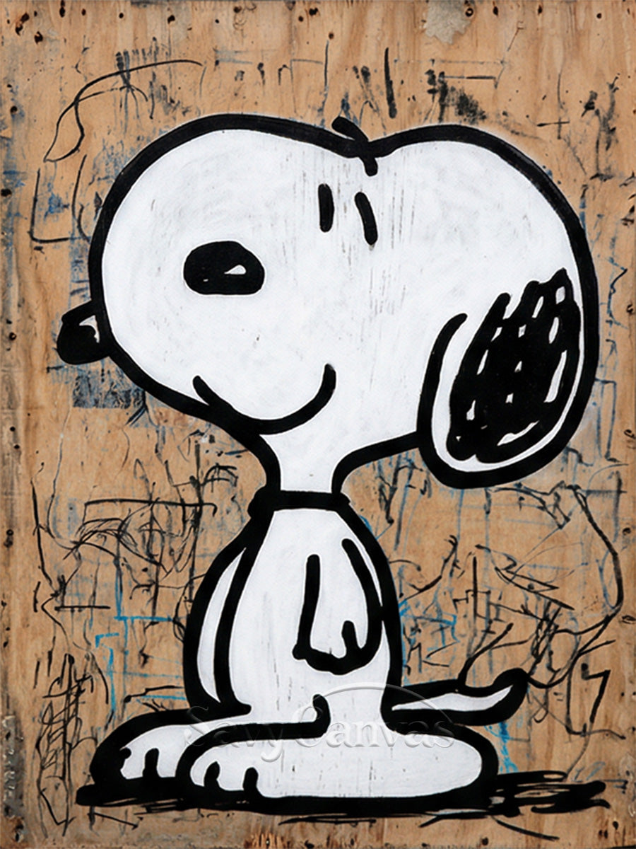Modern Snoopy Graffiti Wood Art - Handmade Pop Art Painting #SS 061