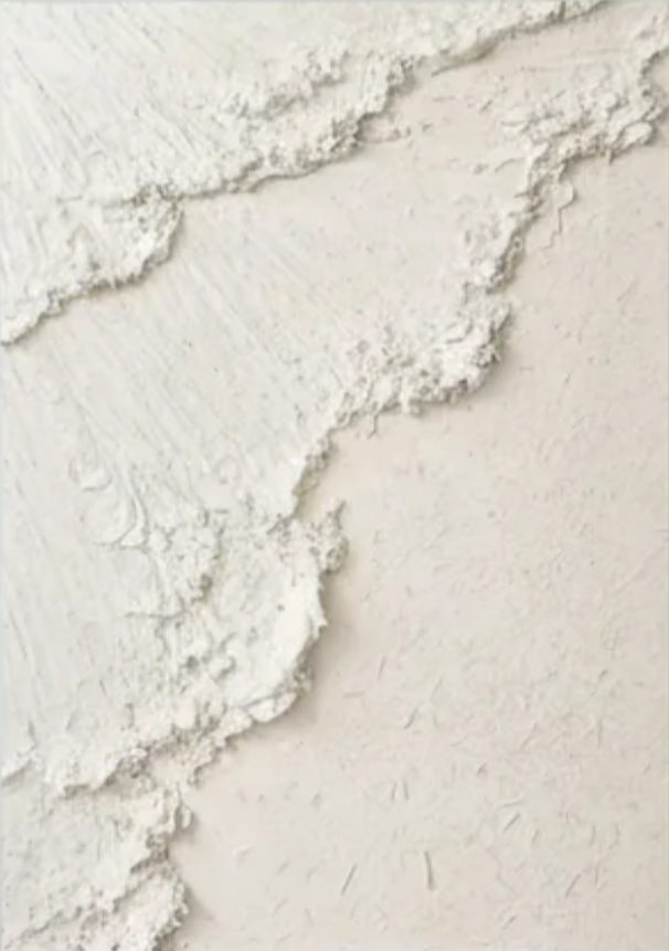 Beach Sand Inspired Textured Abstract Art | White Textured Plaster Wal