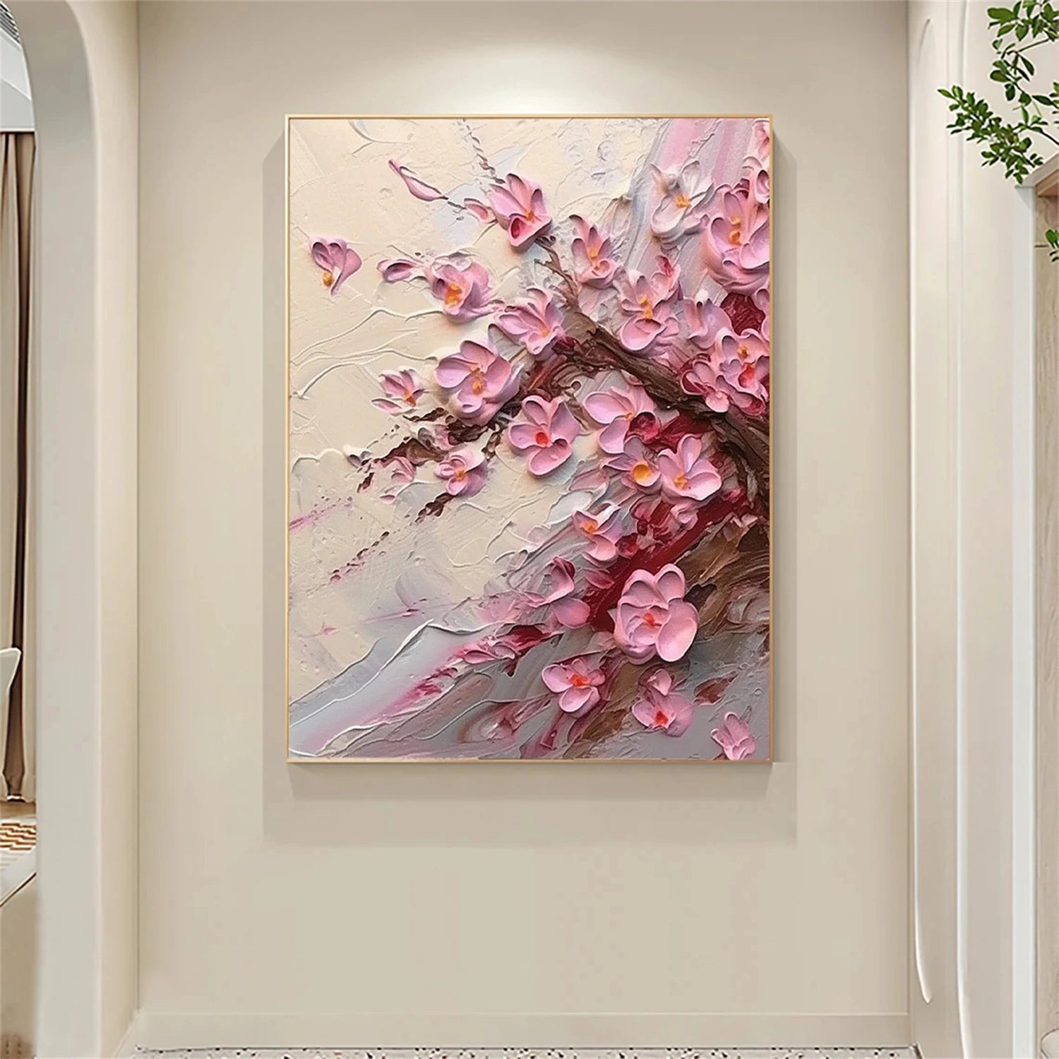 Pink Flower Oil Paintings - Bring Nature's Beauty Indoors #JJ 332