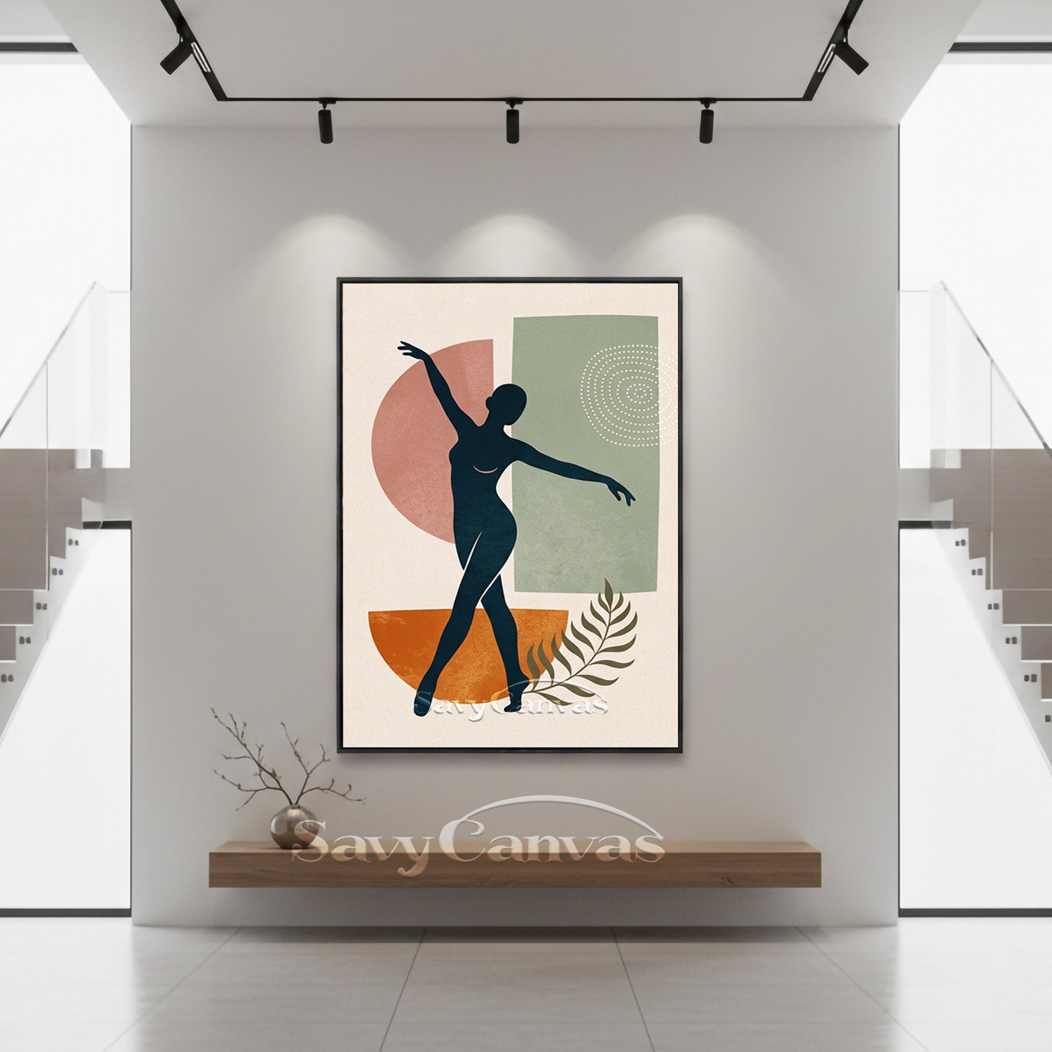 Elegant Dancing Woman Canvas Art - Minimalist Figure Decor #SS 181