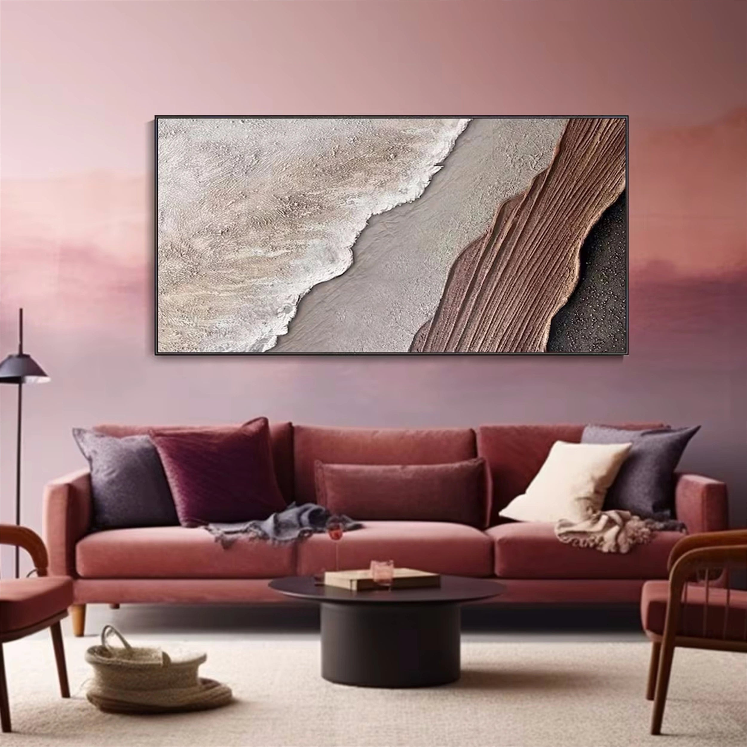 Coastal Flow – Textured Shoreline Wall Art