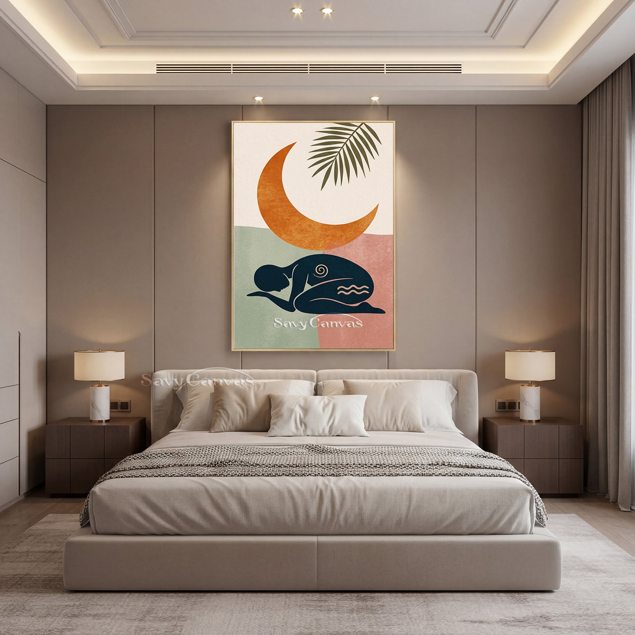 Modern Zen Meditation Figure Art - Handmade Oil Decor #SS 182