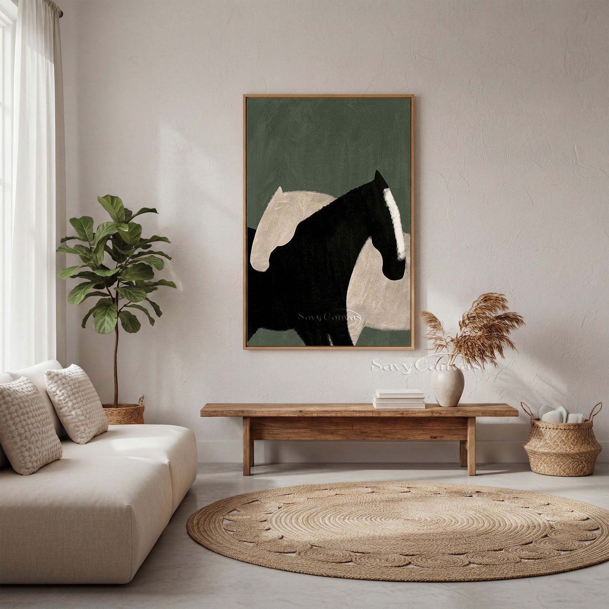 Minimalist Horse Oil Painting | Modern Abstract Wall Art #SS 183