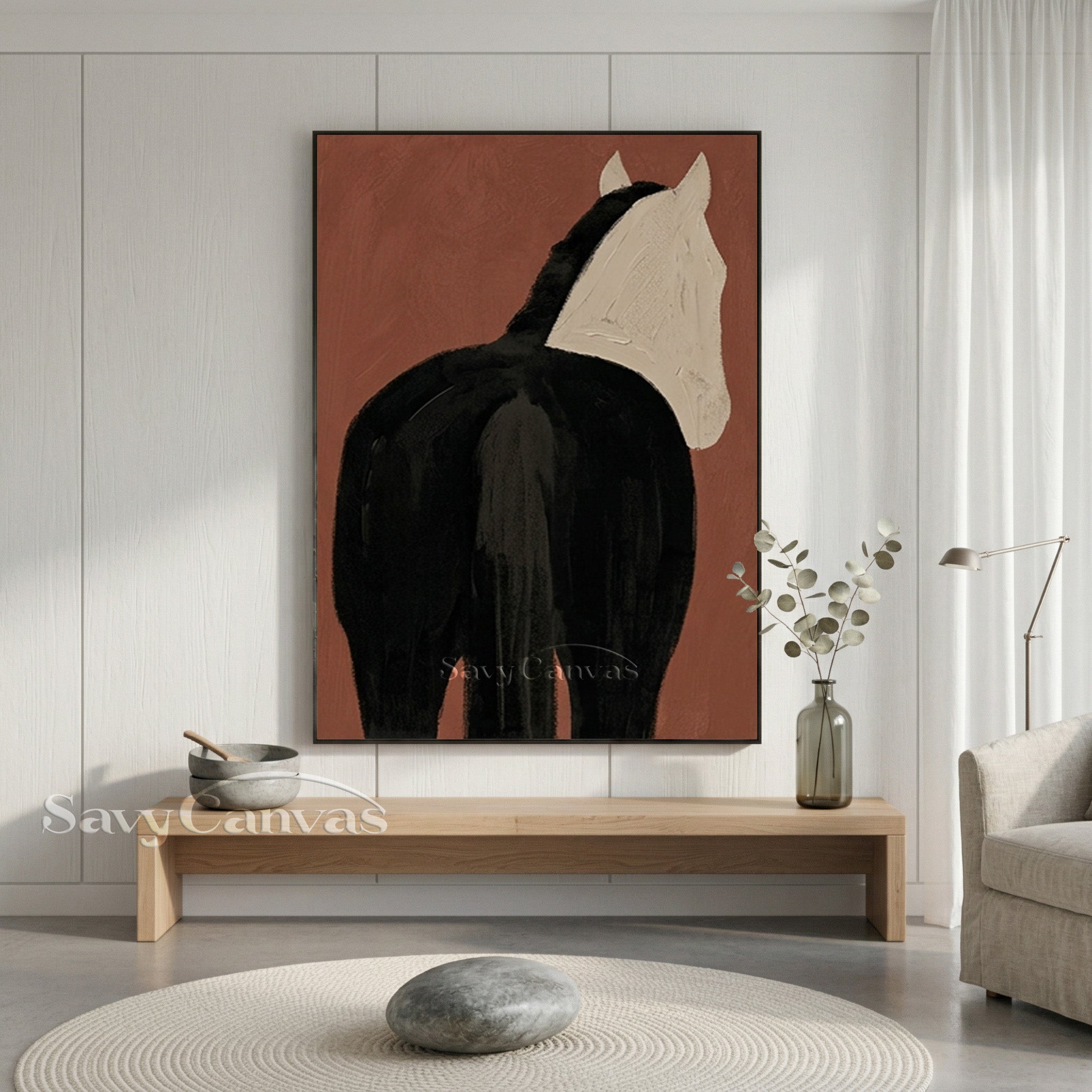 Nordic Style Horse Portrait Painting | Unique Hand-Painted Art #SS 186