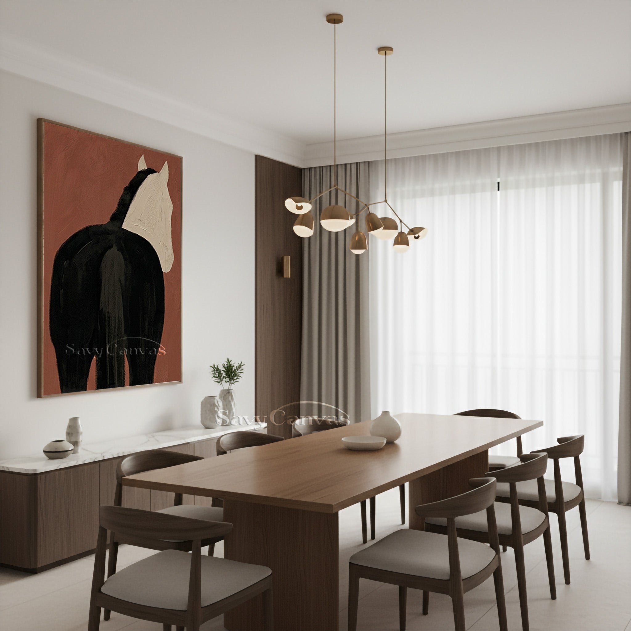 Nordic Style Horse Portrait Painting | Unique Hand-Painted Art #SS 186