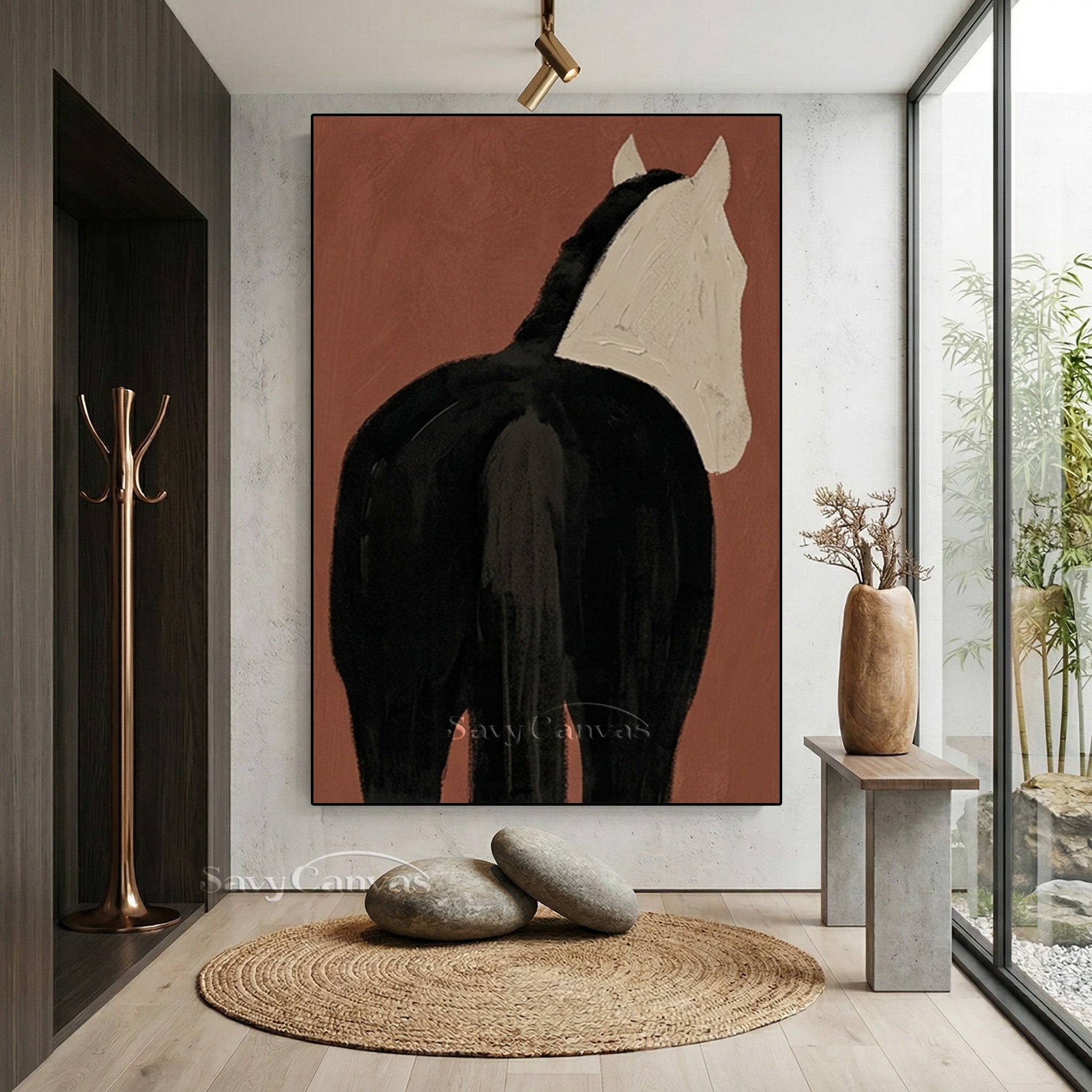 Nordic Style Horse Portrait Painting | Unique Hand-Painted Art #SS 186