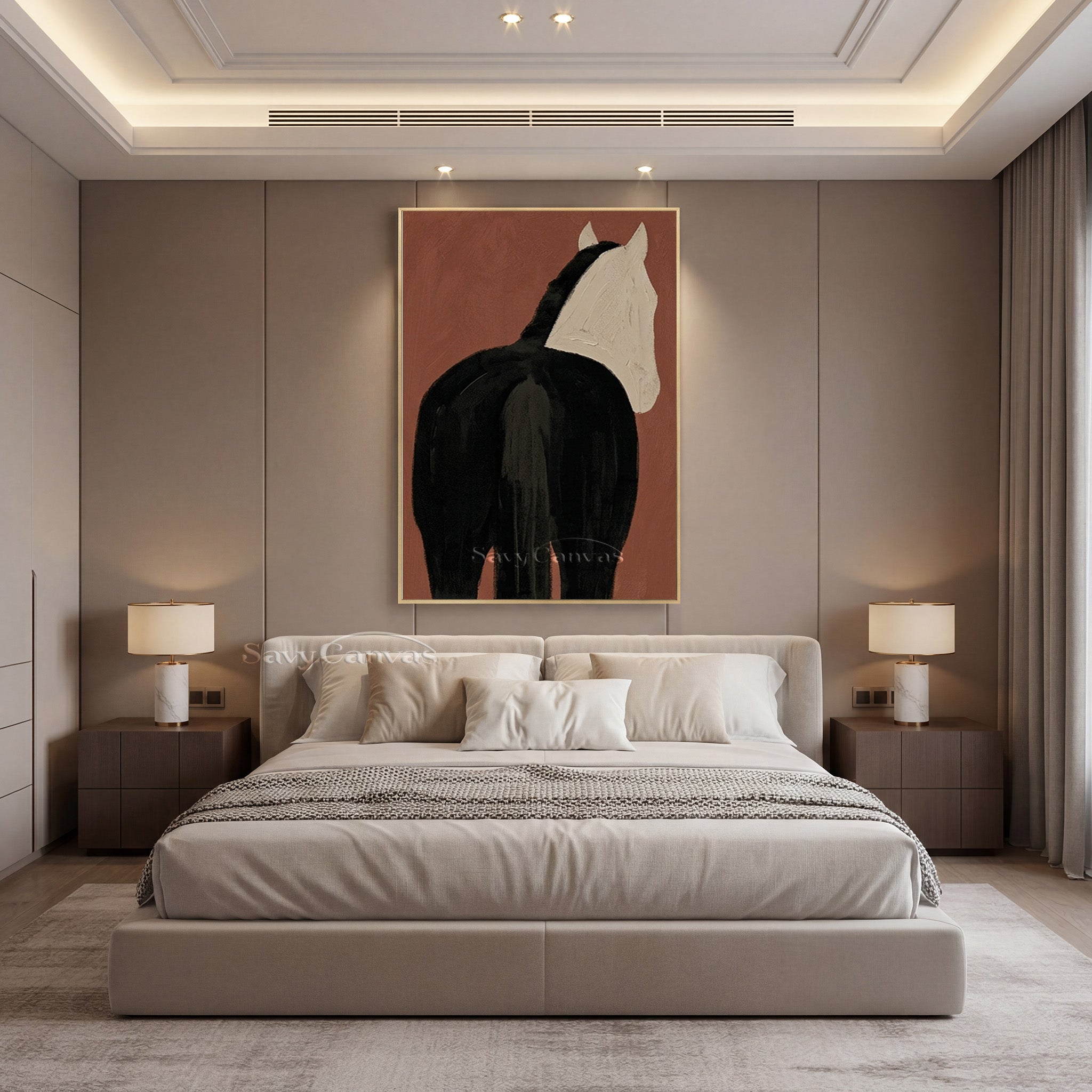 Nordic Style Horse Portrait Painting | Unique Hand-Painted Art #SS 186