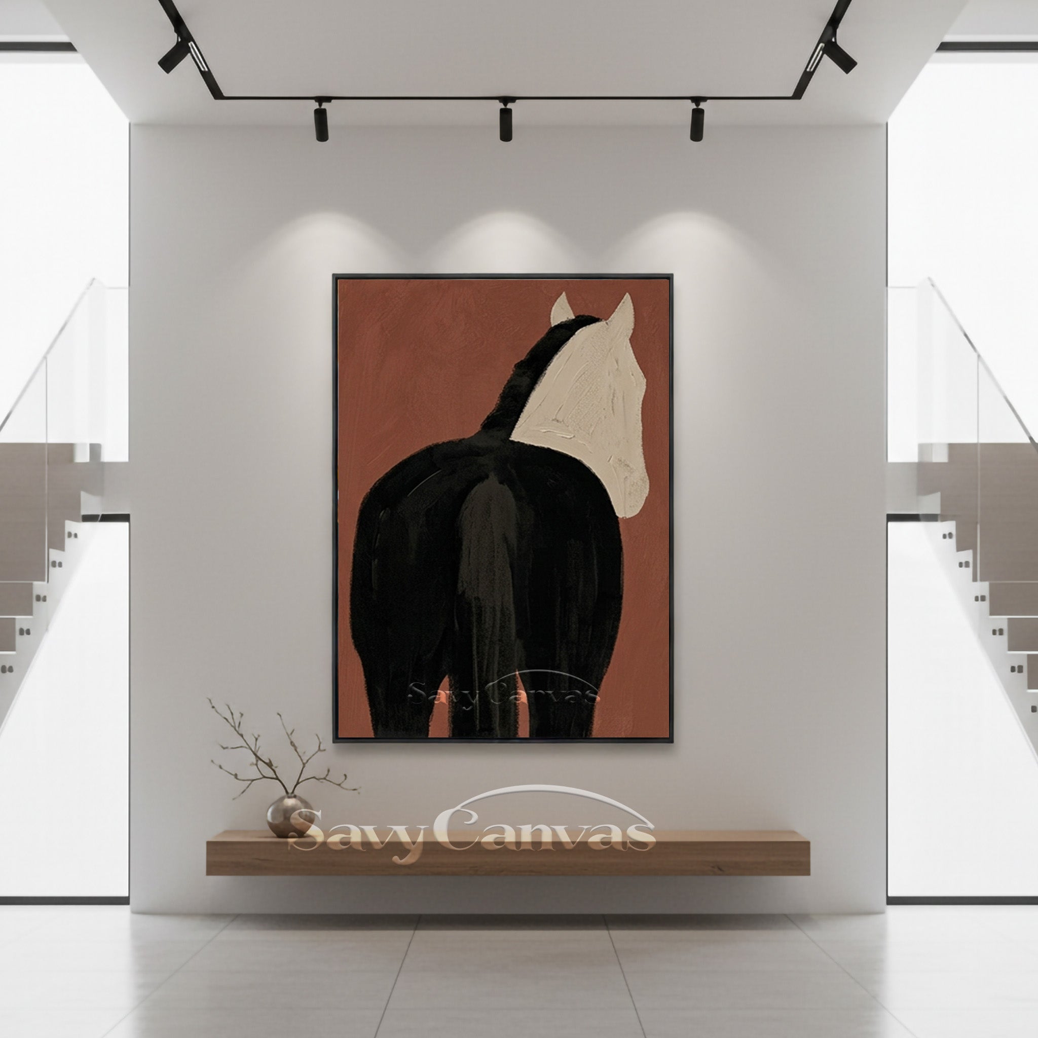 Nordic Style Horse Portrait Painting | Unique Hand-Painted Art #SS 186