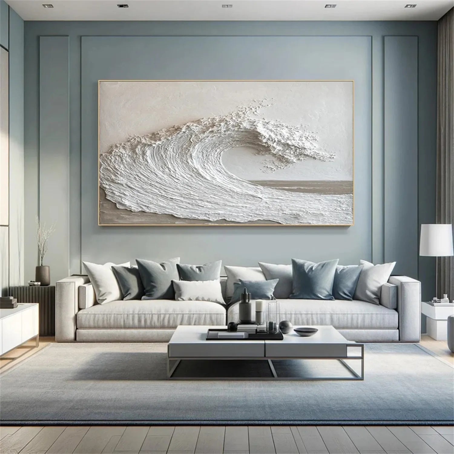 Great Wave Inspired: Textured Seascape Painting