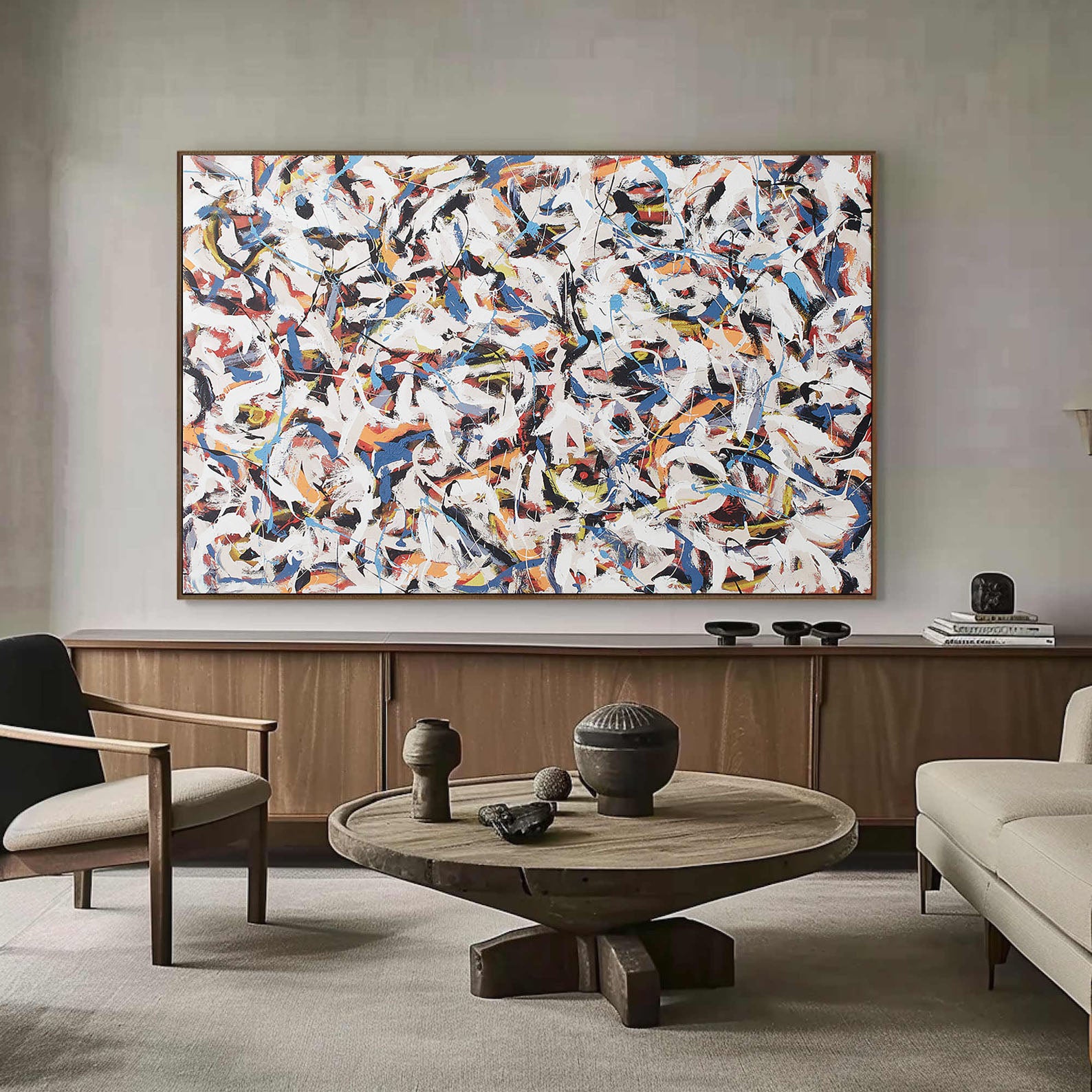 Original Large Colorful Abstract Art on Canvas #TC 140