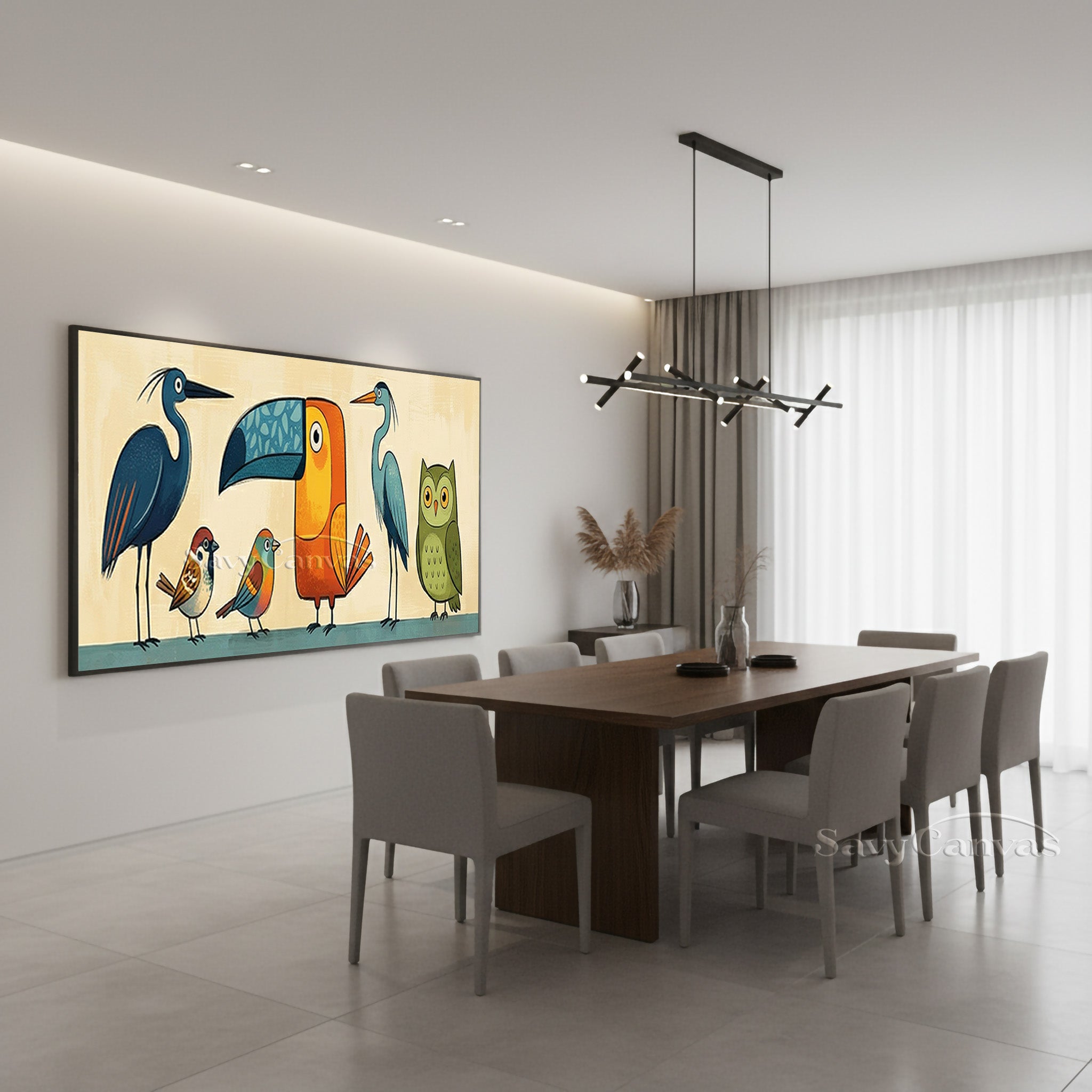Funny Bird Characters Art | Child-Friendly Canvas Wall Decor #SS 039