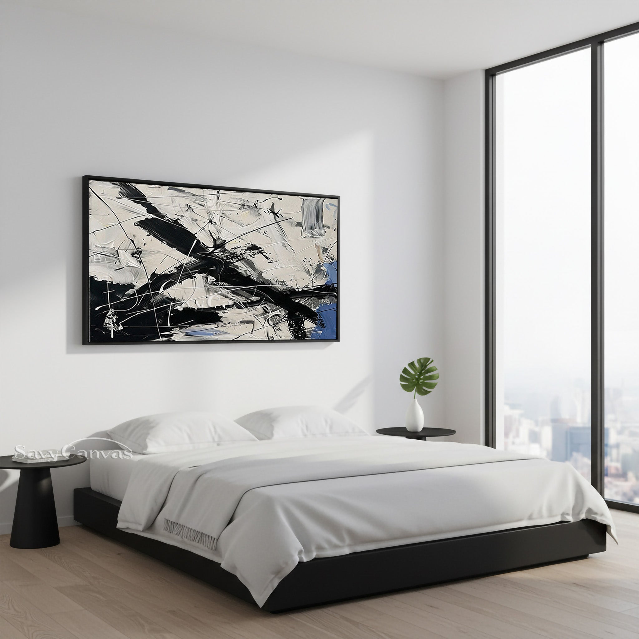 Modern Monochrome Abstract Wall Art | High-Contrast Minimalist Decor #JJ 464