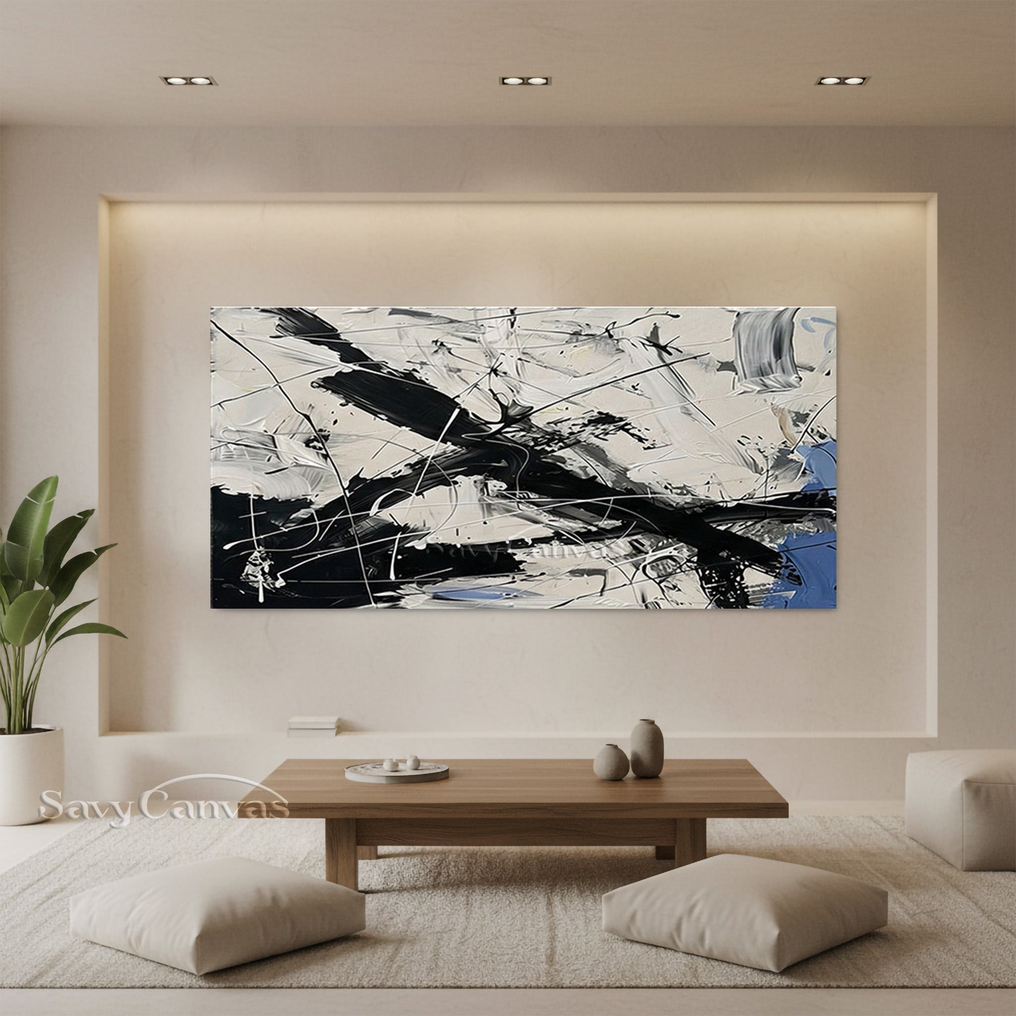 Modern Monochrome Abstract Wall Art | High-Contrast Minimalist Decor #JJ 464