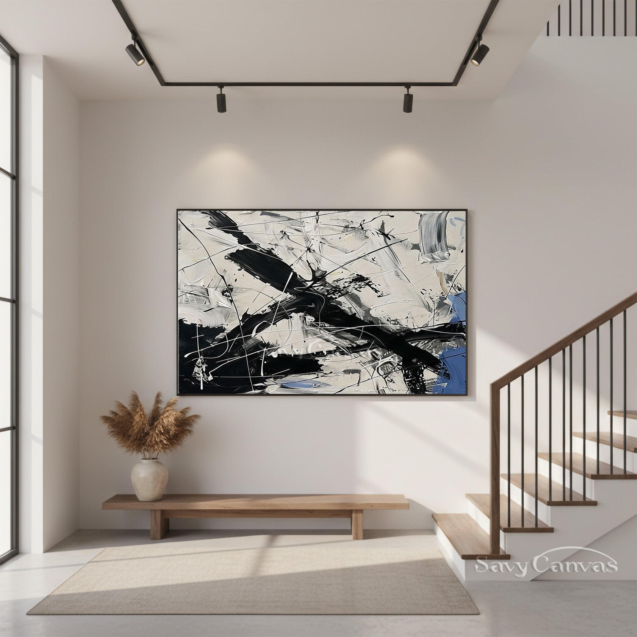 Modern Monochrome Abstract Wall Art | High-Contrast Minimalist Decor #JJ 464