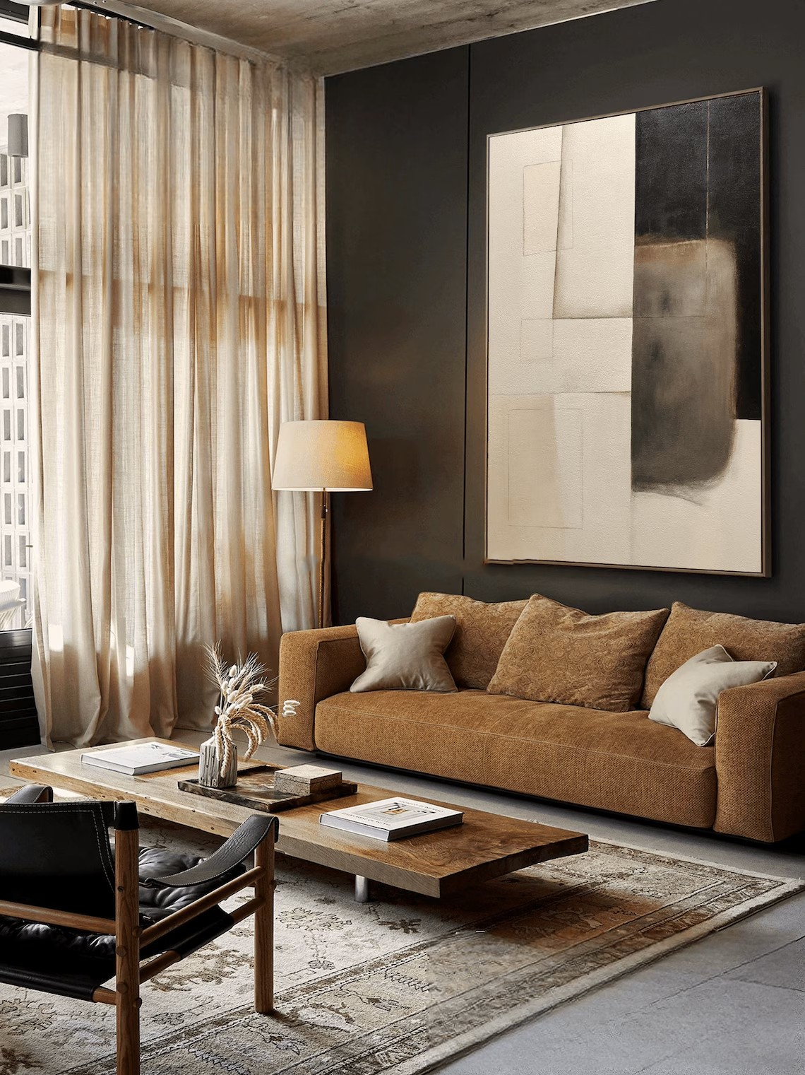 Abstract Geometric Art - Hand-Painted Canvas #TC 109