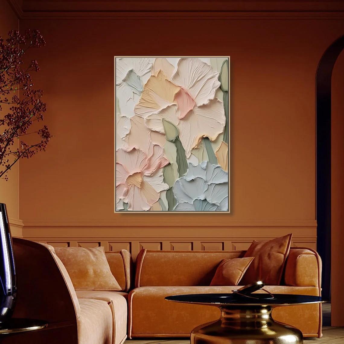 3D Floral Wall Art | Textured Canvas Painting #TC 101