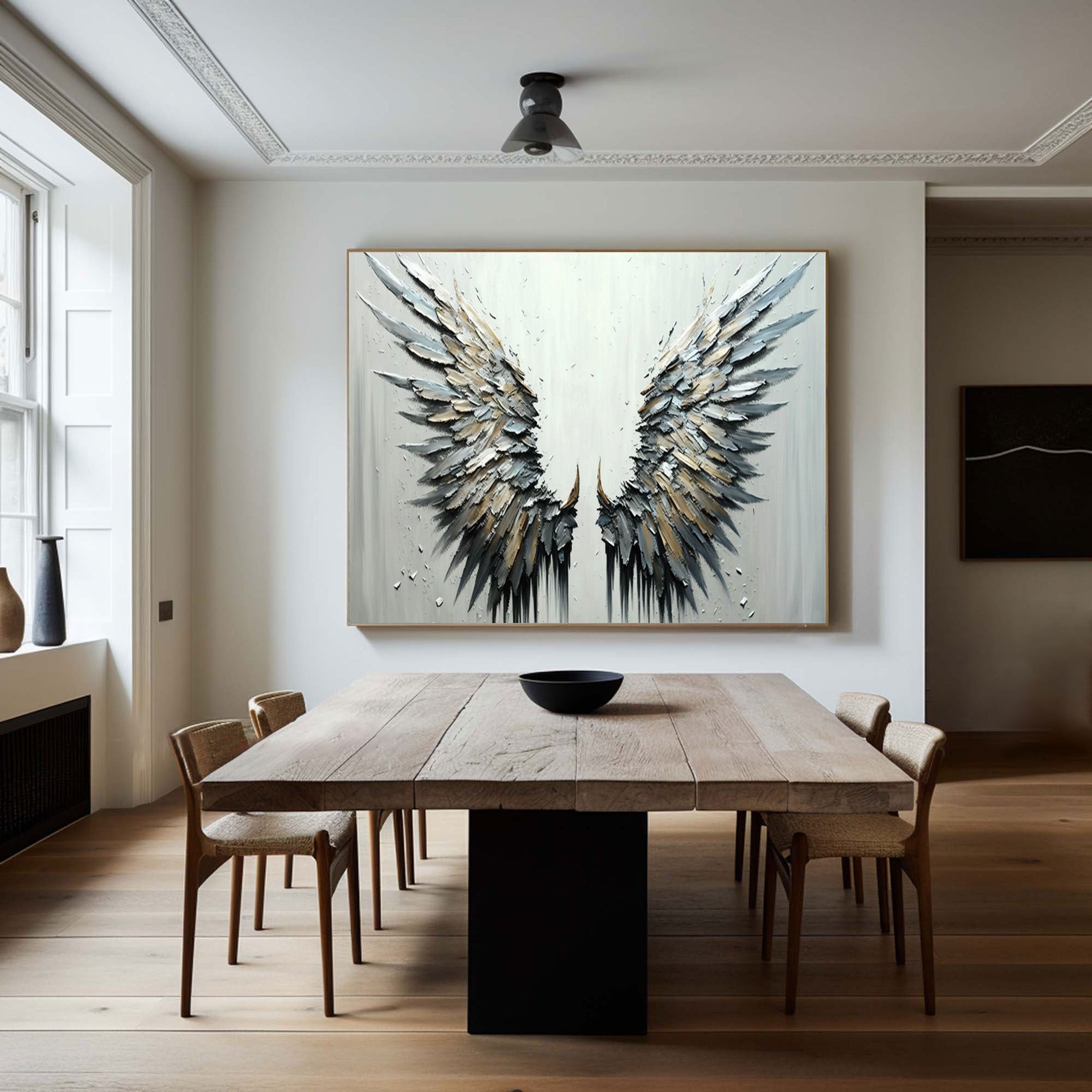 Textured Angel Wings Oil Painting | Large 3D Wall Art Decor #ZZ 004