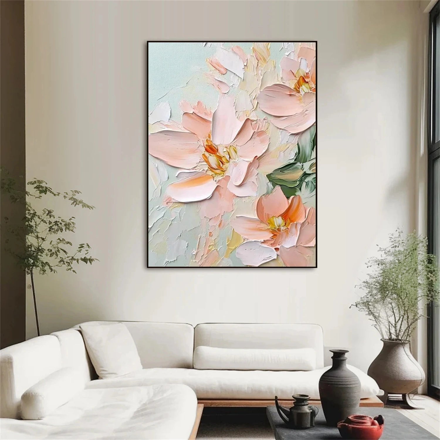 Large Wall Art Unique Bloom Textured Flower Home Decor #JJ 307