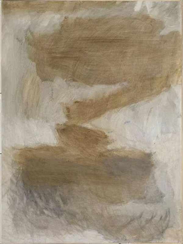 Beige Brown Gray Abstract Blending Art, Modern Minimalist #TB 061