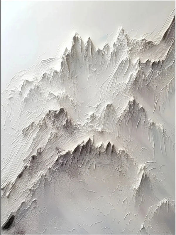 White Impasto Abstract Landscape - Modern Nordic Style Wall Decor #JJ 359