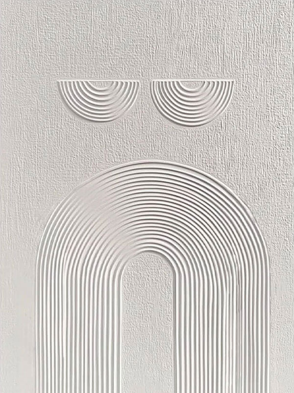 Sculptural White Line Art - Minimalist Abstract Painting #JJ 436