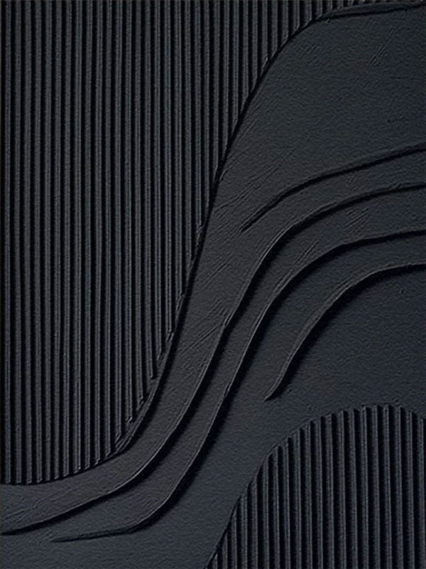 Modern Minimalist Black Textured Wall Art – Handcrafted Abstract Canvas #TC 172