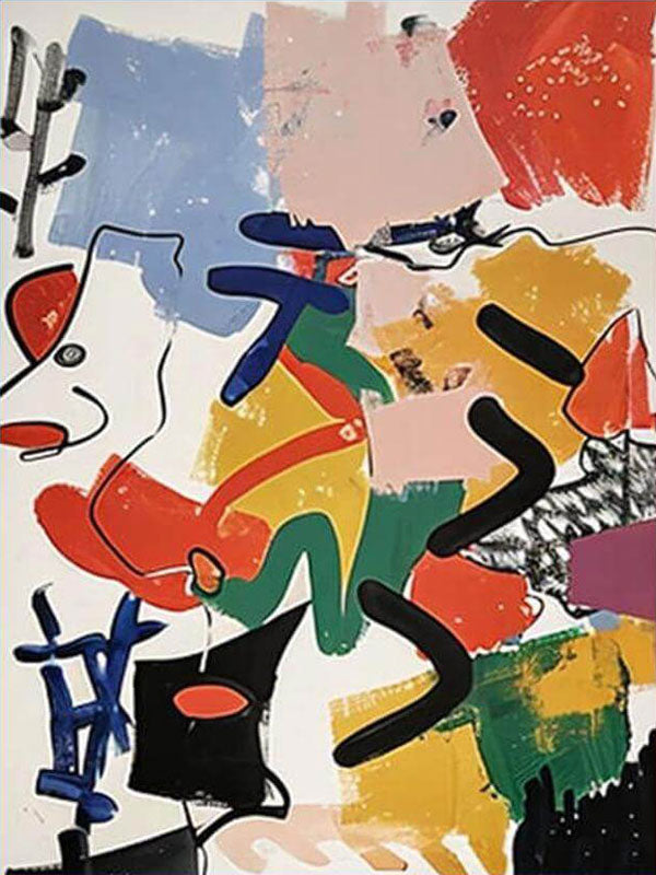 Abstract Colorful Wall Art - Large Modern Canvas Painting #JJ 433