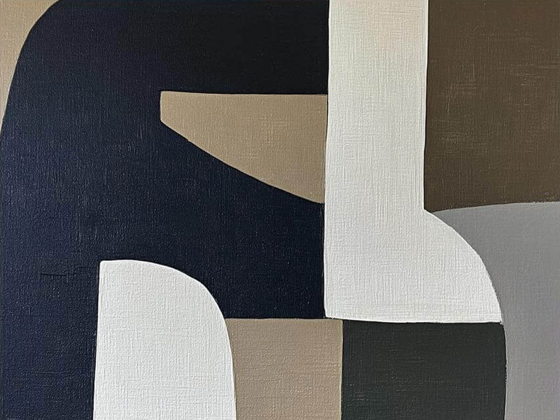 Geometric Color Block Art | Mid-Century Modern Wall Decor #JJ 443