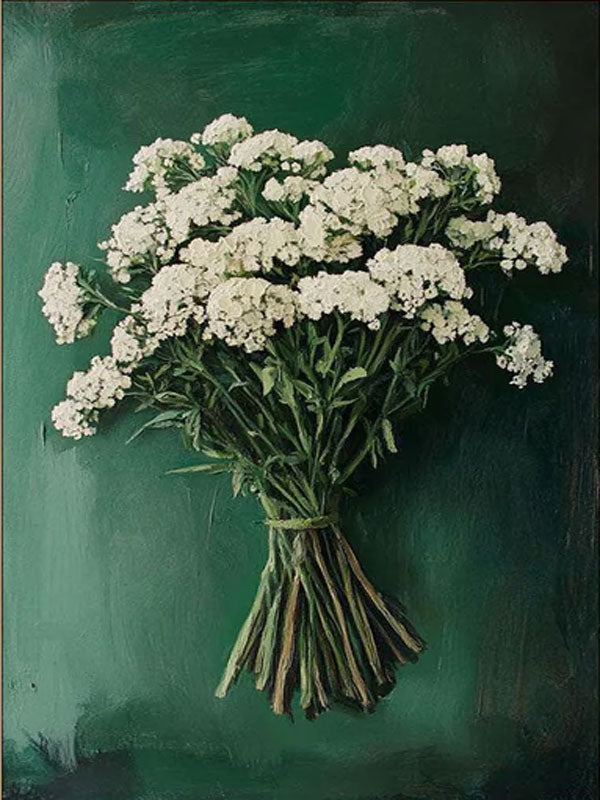 Green Background Floral Oil Painting | Modern Home Decor | Art Collection #TB 012