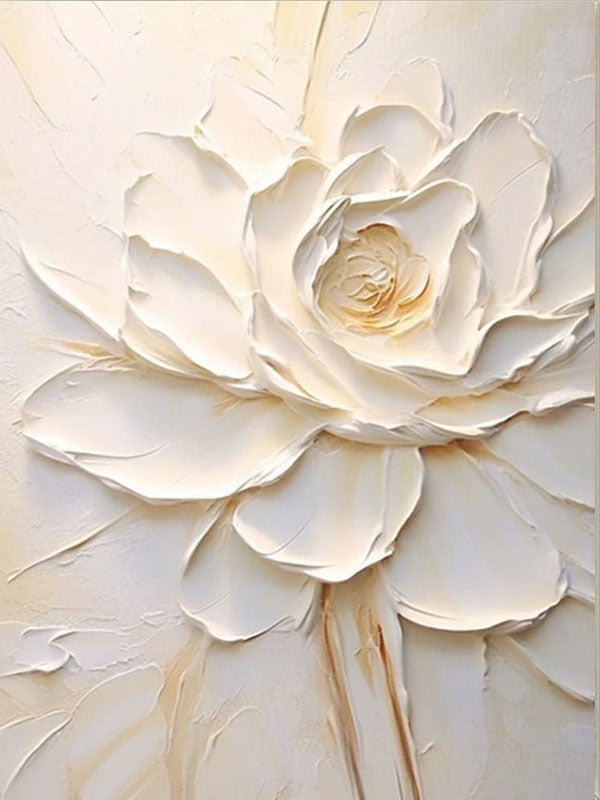 Textured Modern Abstract White Flowers | Original Impasto Painting  Room Decor #JJ 311
