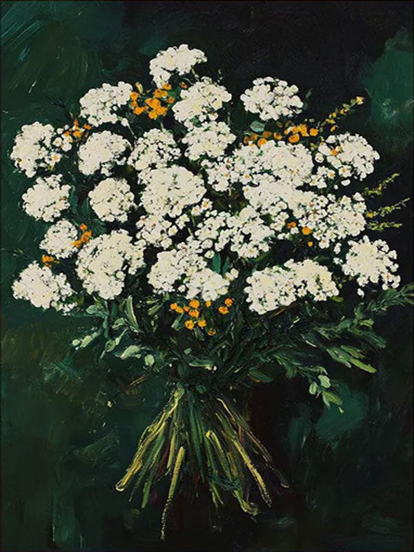 Yarrow Oil Art | Modern Green Floral #TB 013
