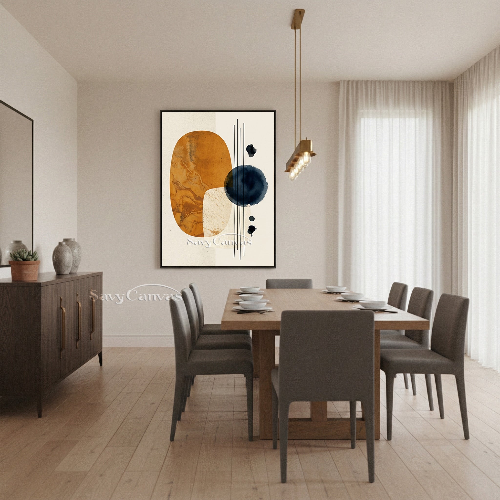 Modern Earth Tone Abstract Canvas Wall Art | Handmade Oil Painting #SS 191