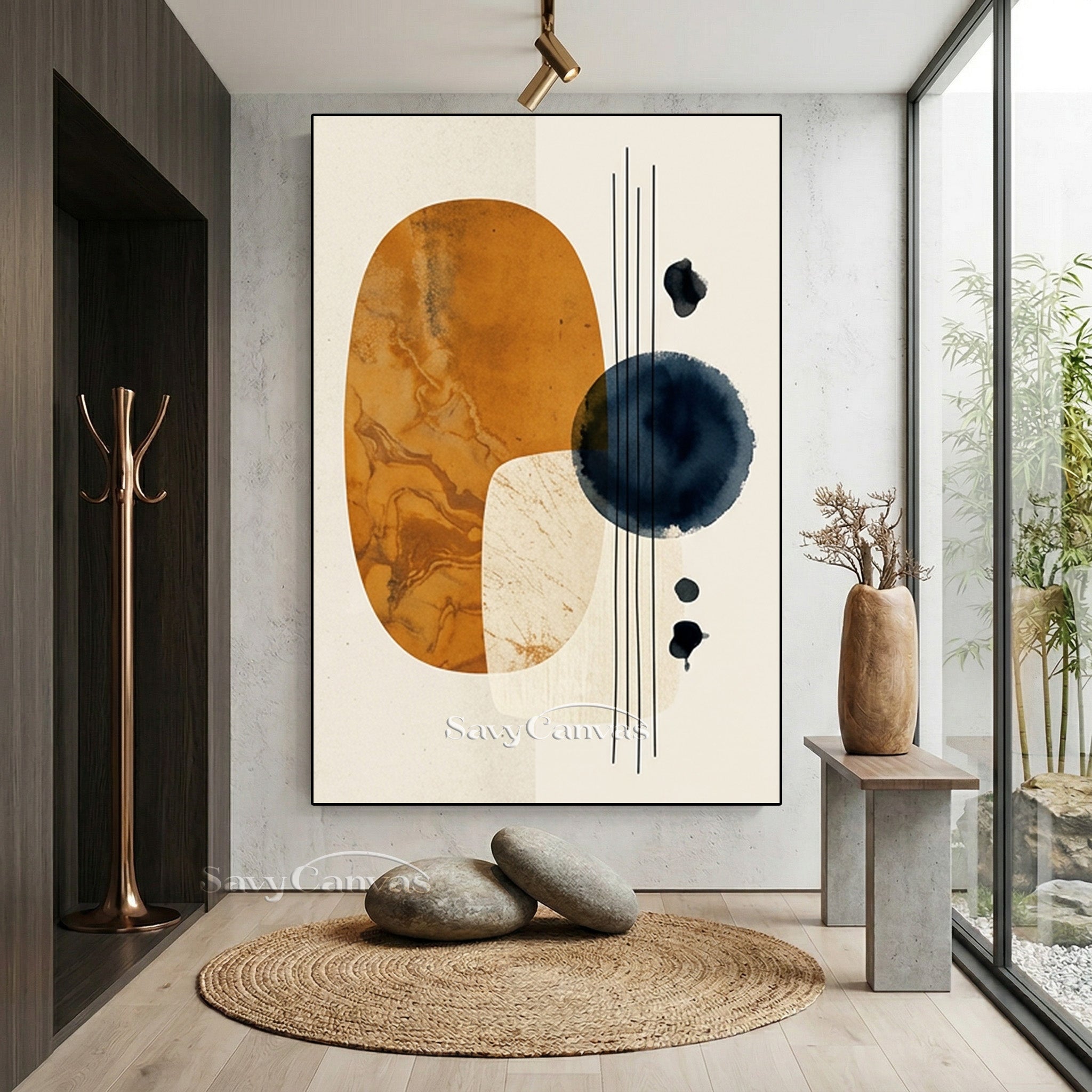 Modern Earth Tone Abstract Canvas Wall Art | Handmade Oil Painting #SS 191