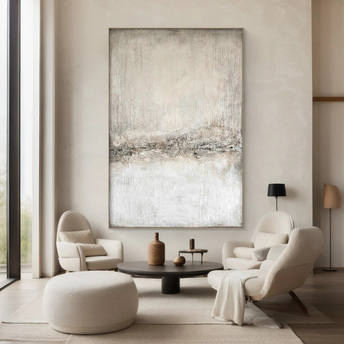 Large Minimalist Abstract Wall Art | Textured Neutral Painting #TC 065