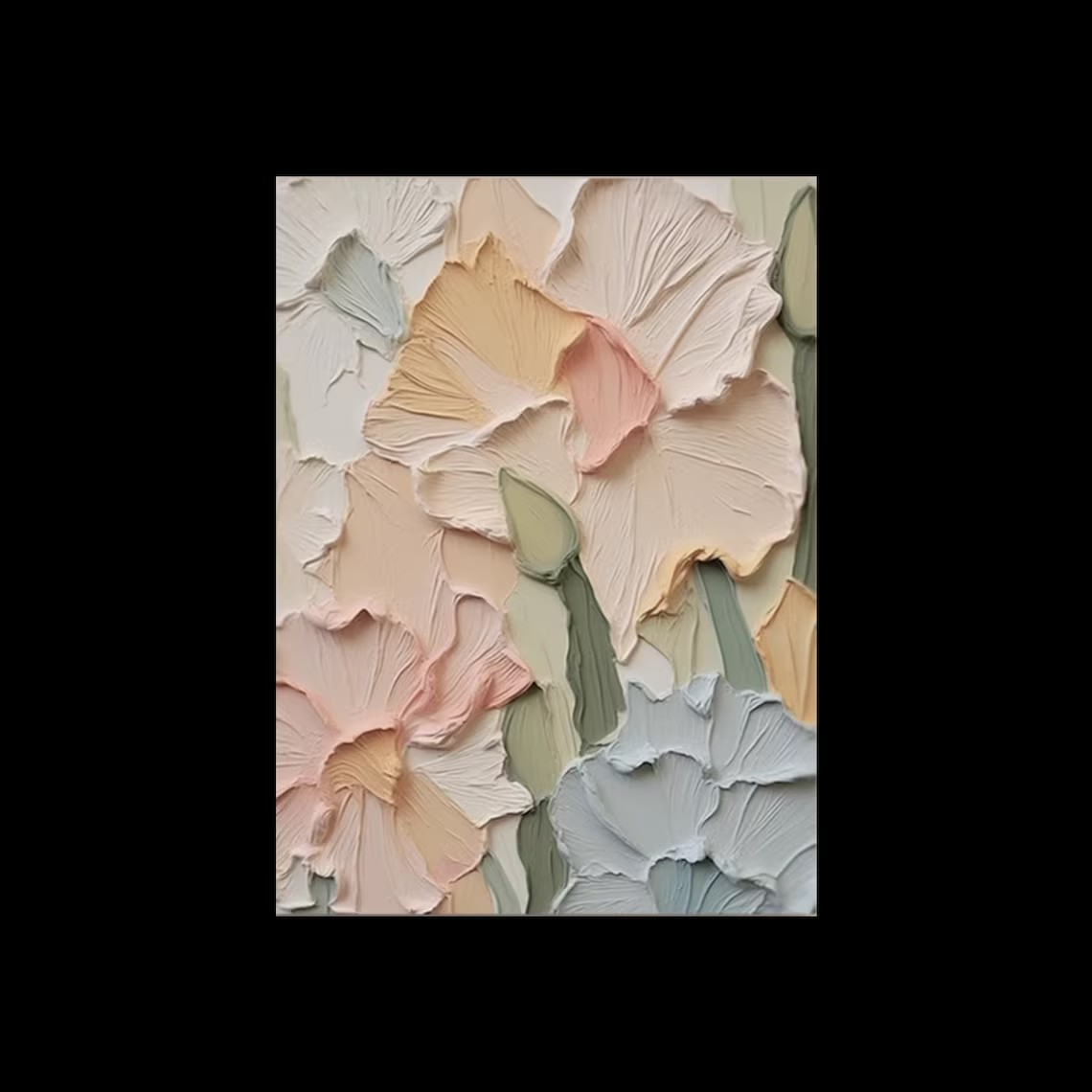 3D Floral Wall Art | Textured Canvas Painting #TC 101