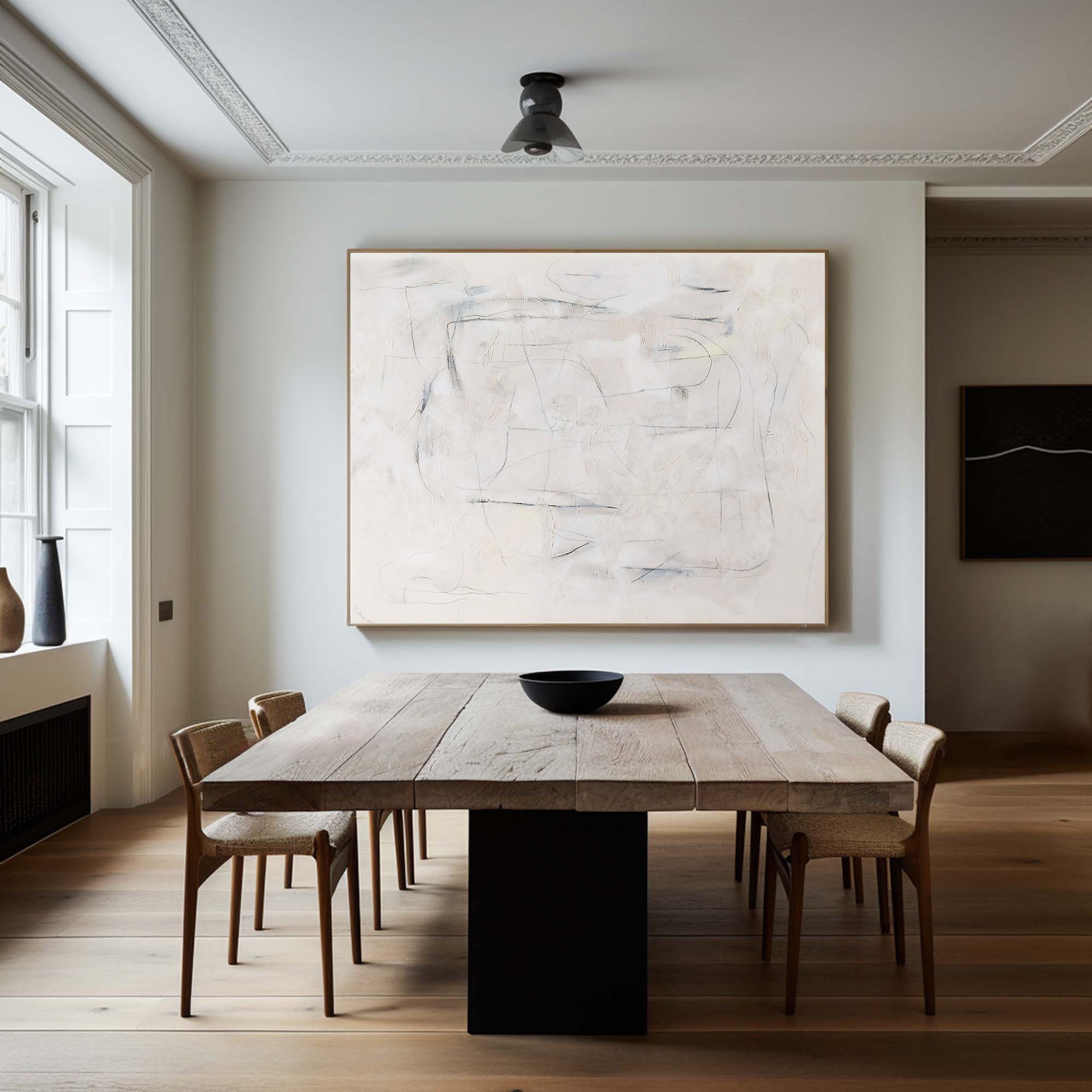 Minimalist Abstract Oil Painting - Subtle Lines #TC 139