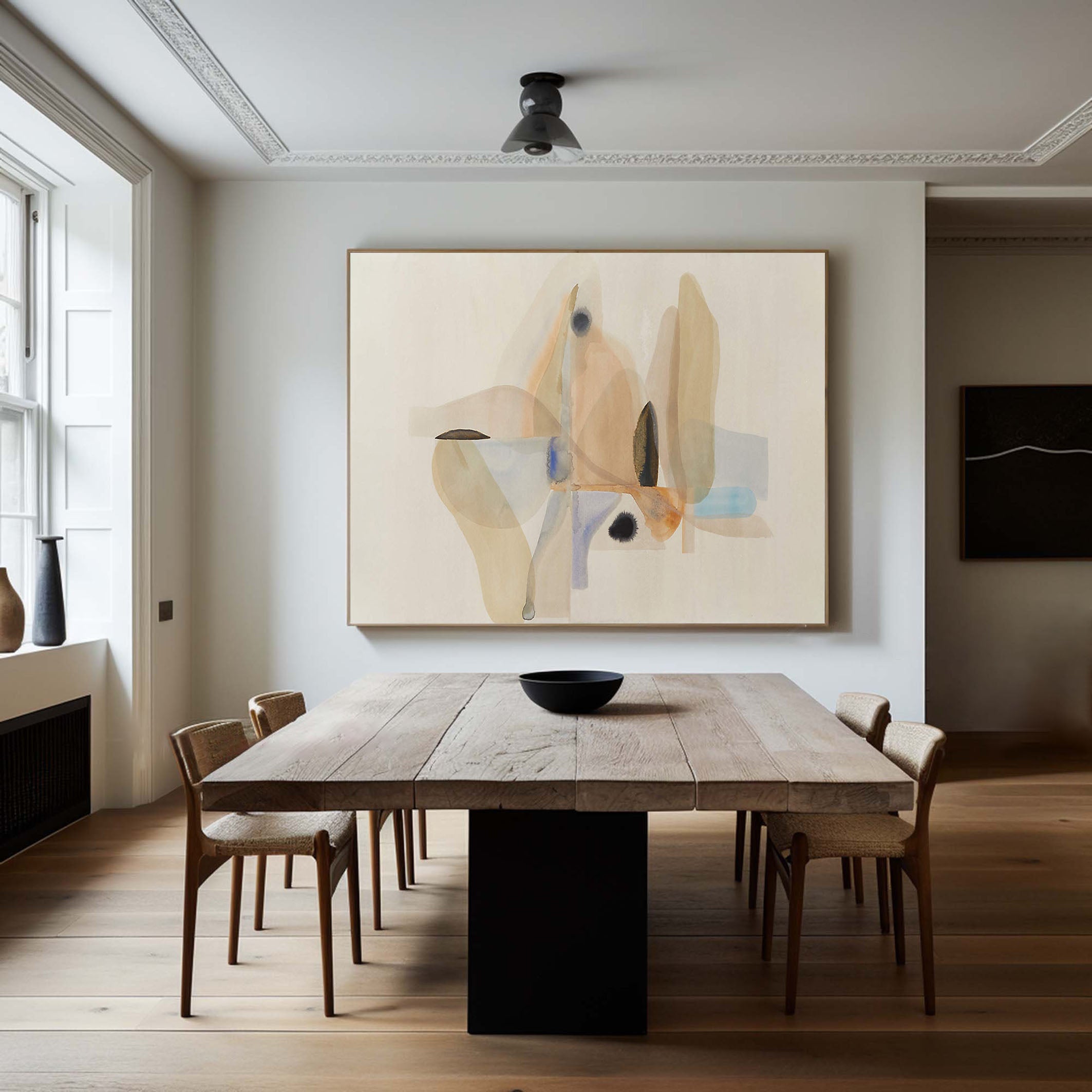 Modern Hand-Painted Soft Abstract Oil Art on Canvas #TC 138