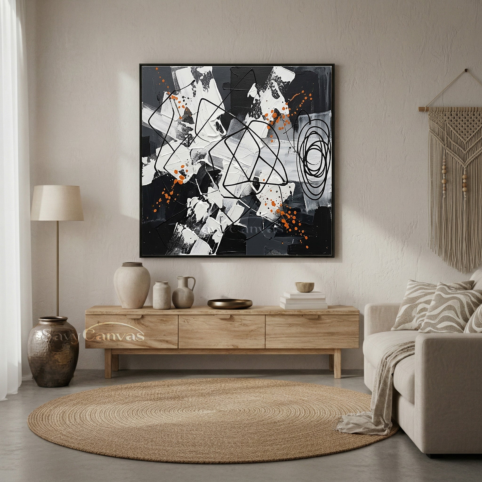 Original Pollock-Style Drip Oil Painting | Hand-Painted Canvas Art #JJ 452