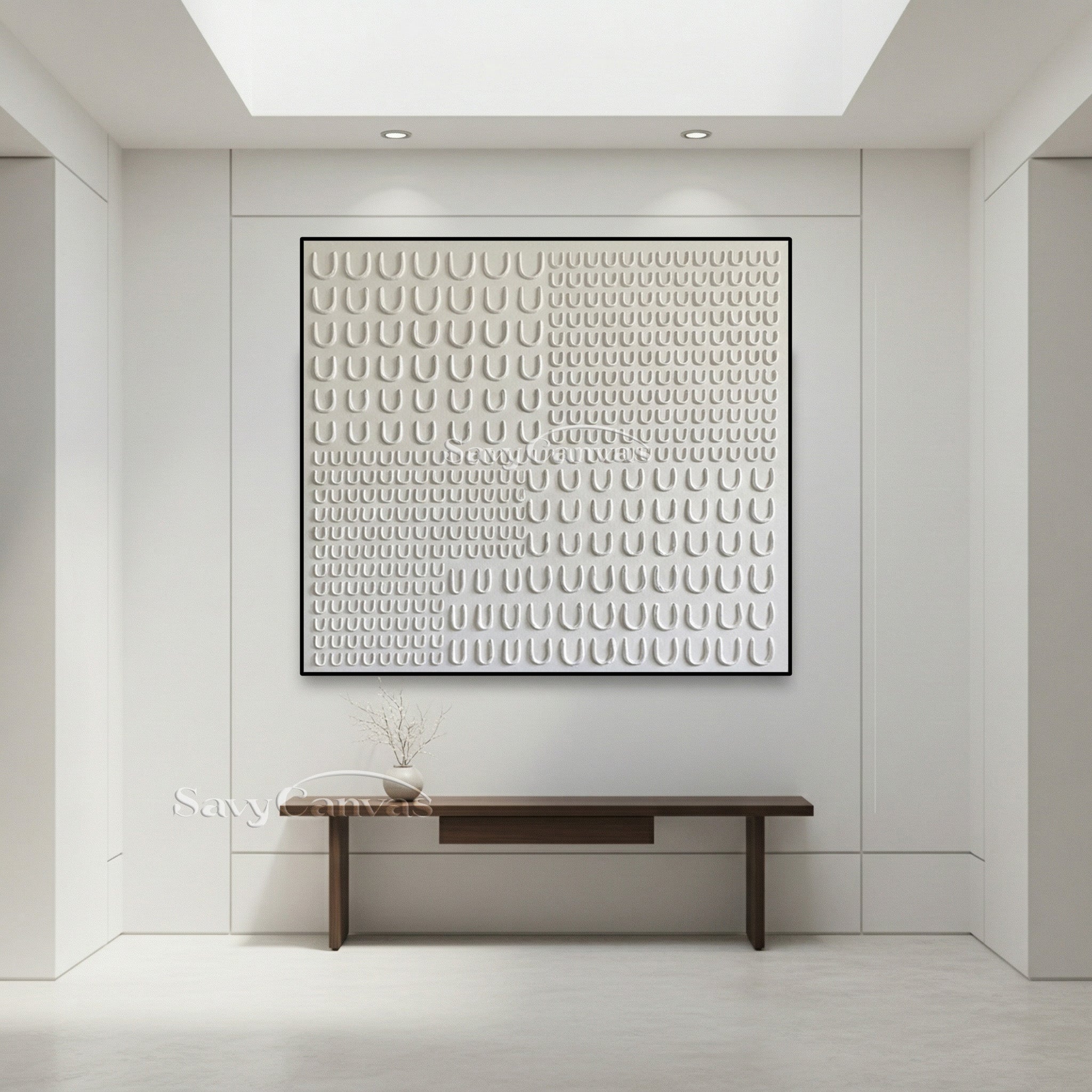 3D White Plaster Art | Minimalist Sculptural Painting #AA 495