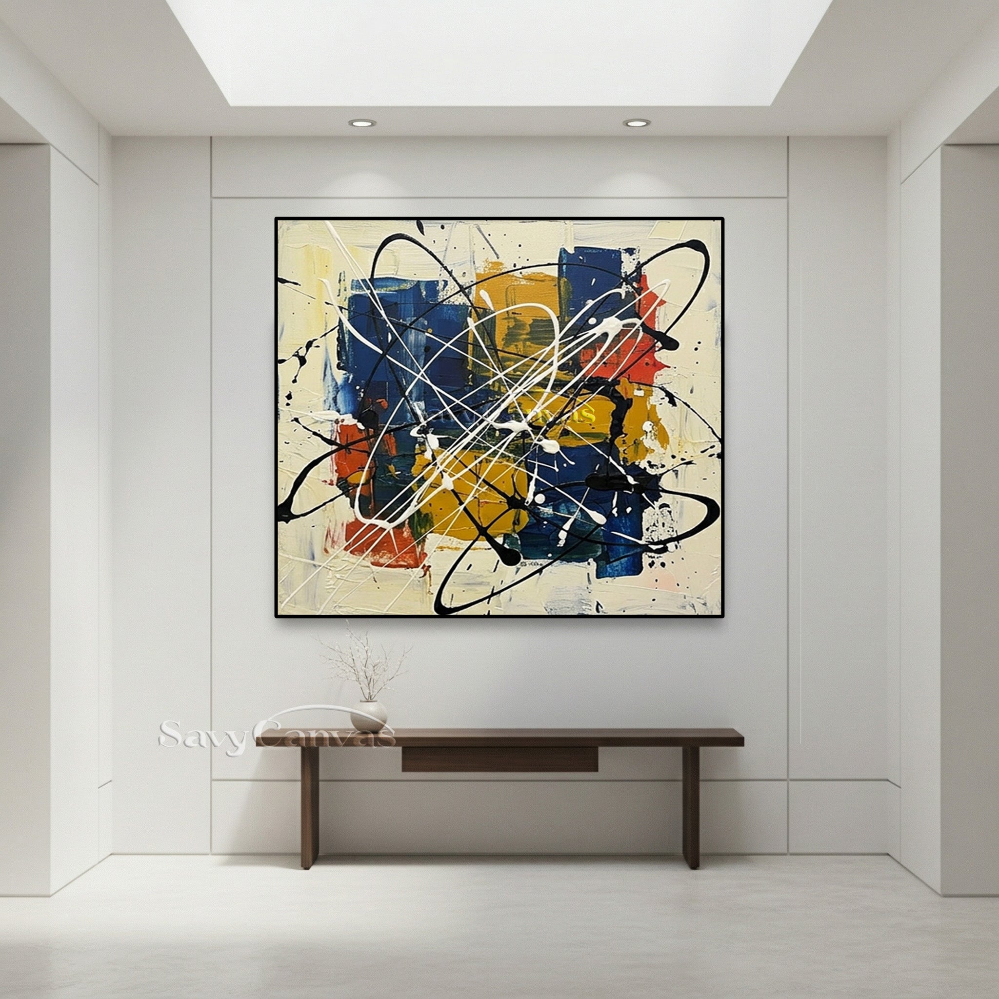 Colorful Abstract Expressionist Canvas Art | Modern Living Room Decor #AA 527
