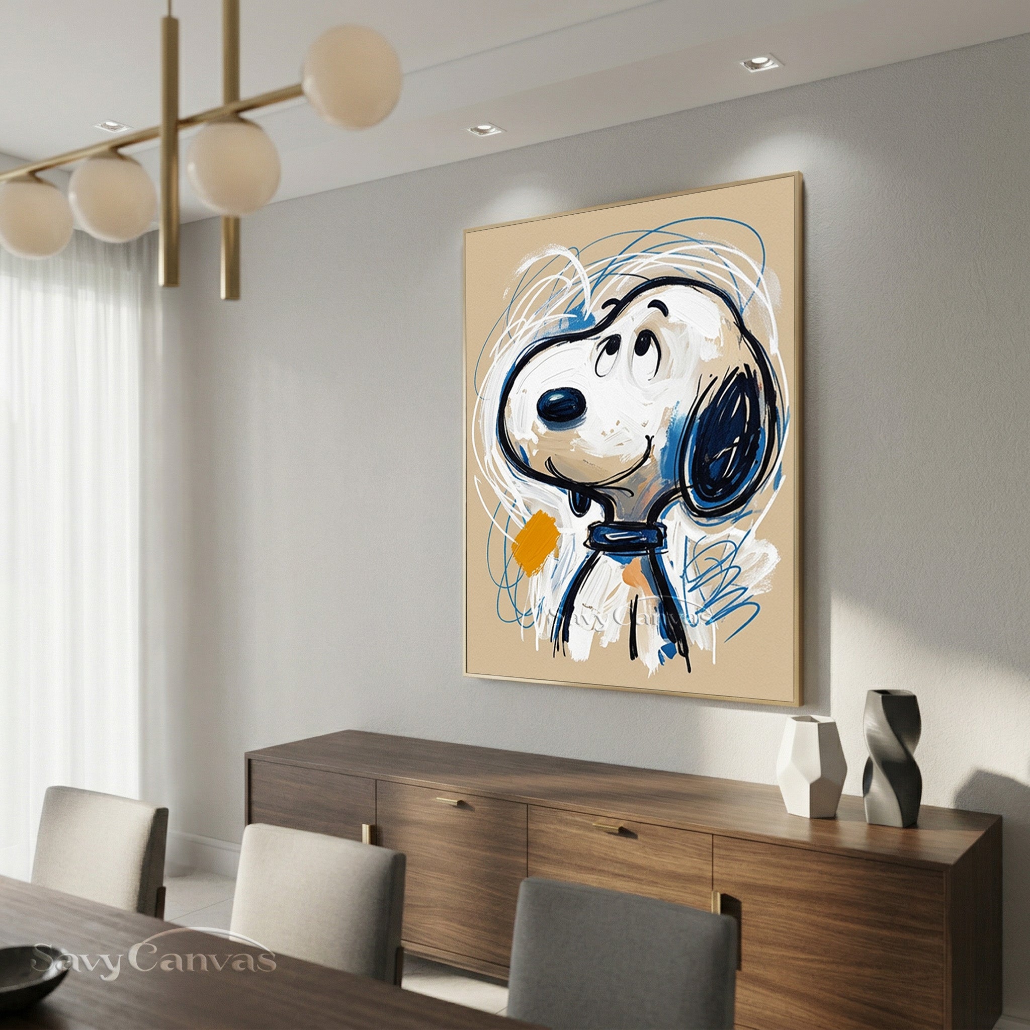 Modern Pop Art Dog Canvas Print | Street Art Style Wall Decor #AA 525