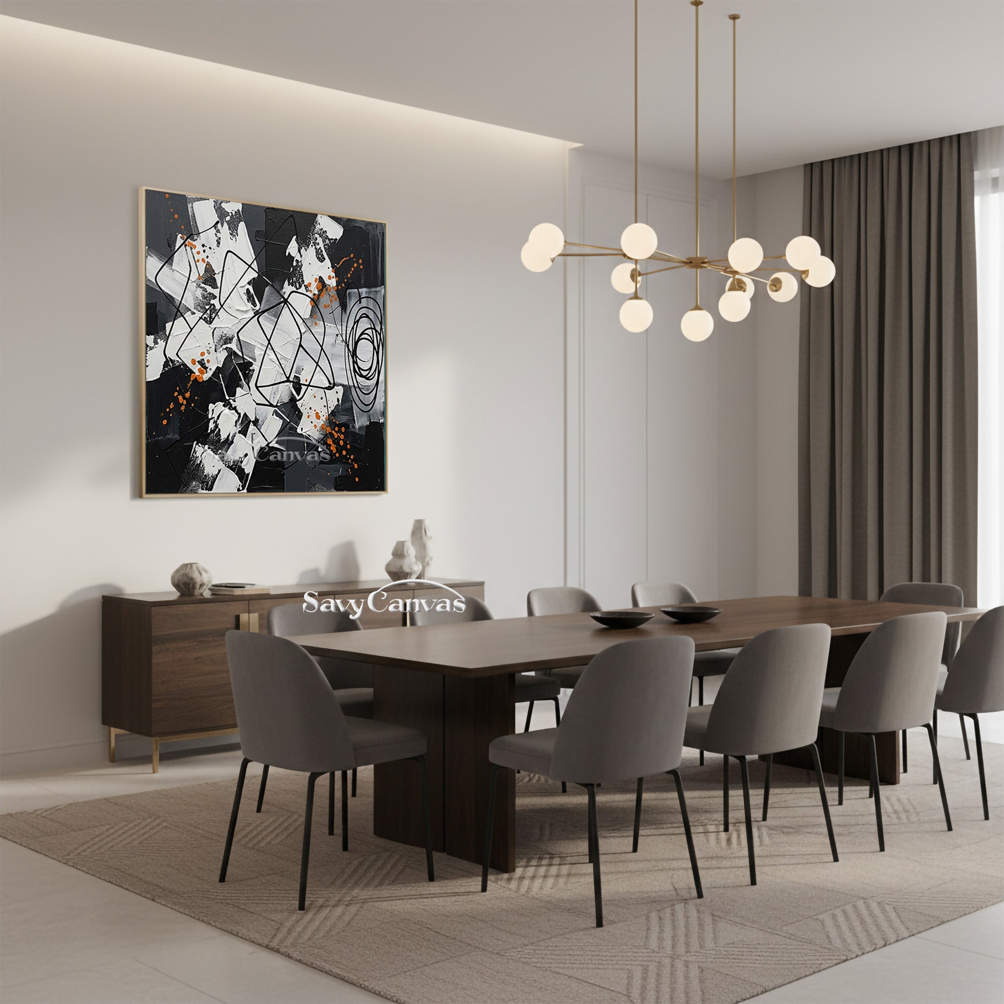 Original Pollock-Style Drip Oil Painting | Hand-Painted Canvas Art #JJ 452