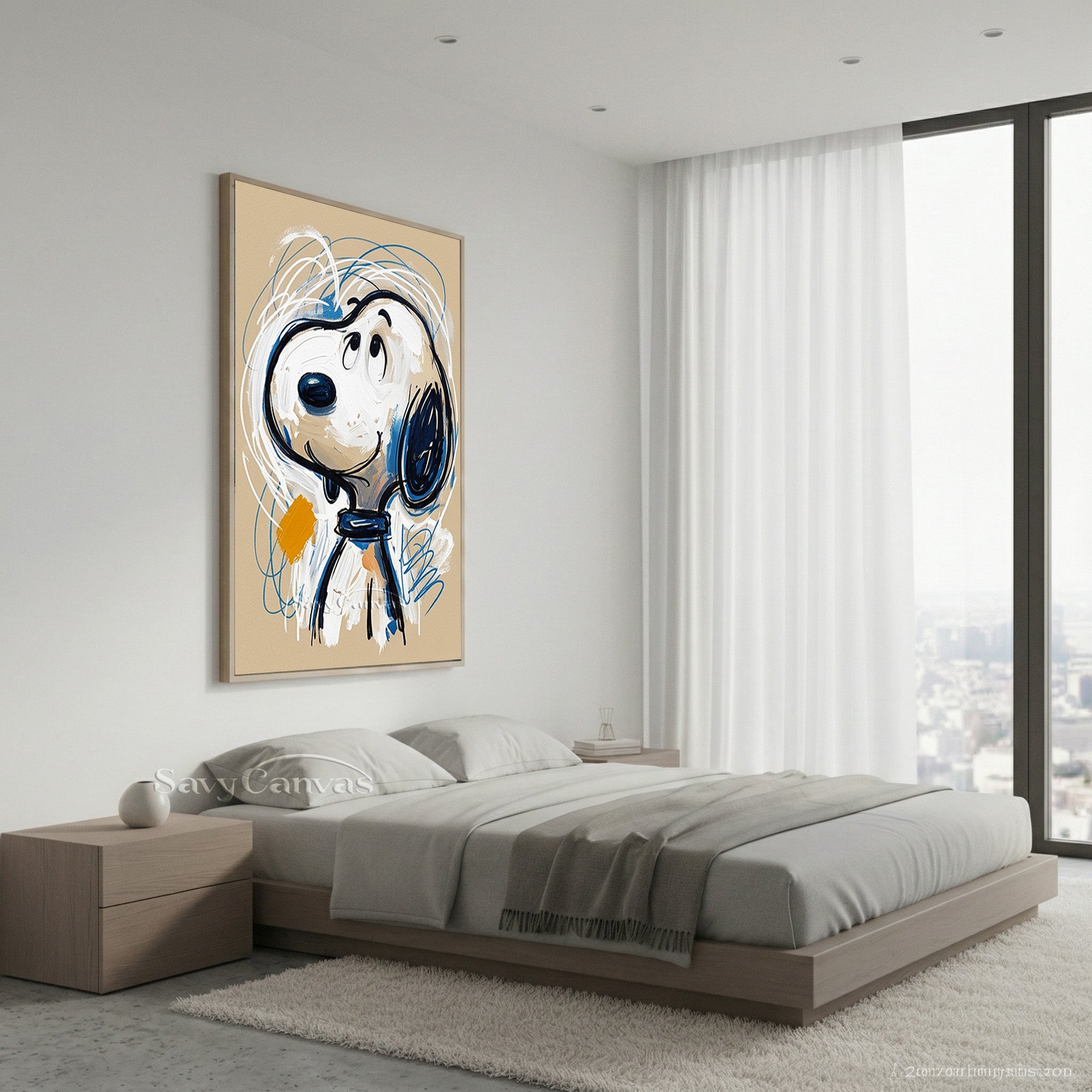 Modern Pop Art Dog Canvas Print | Street Art Style Wall Decor #AA 525