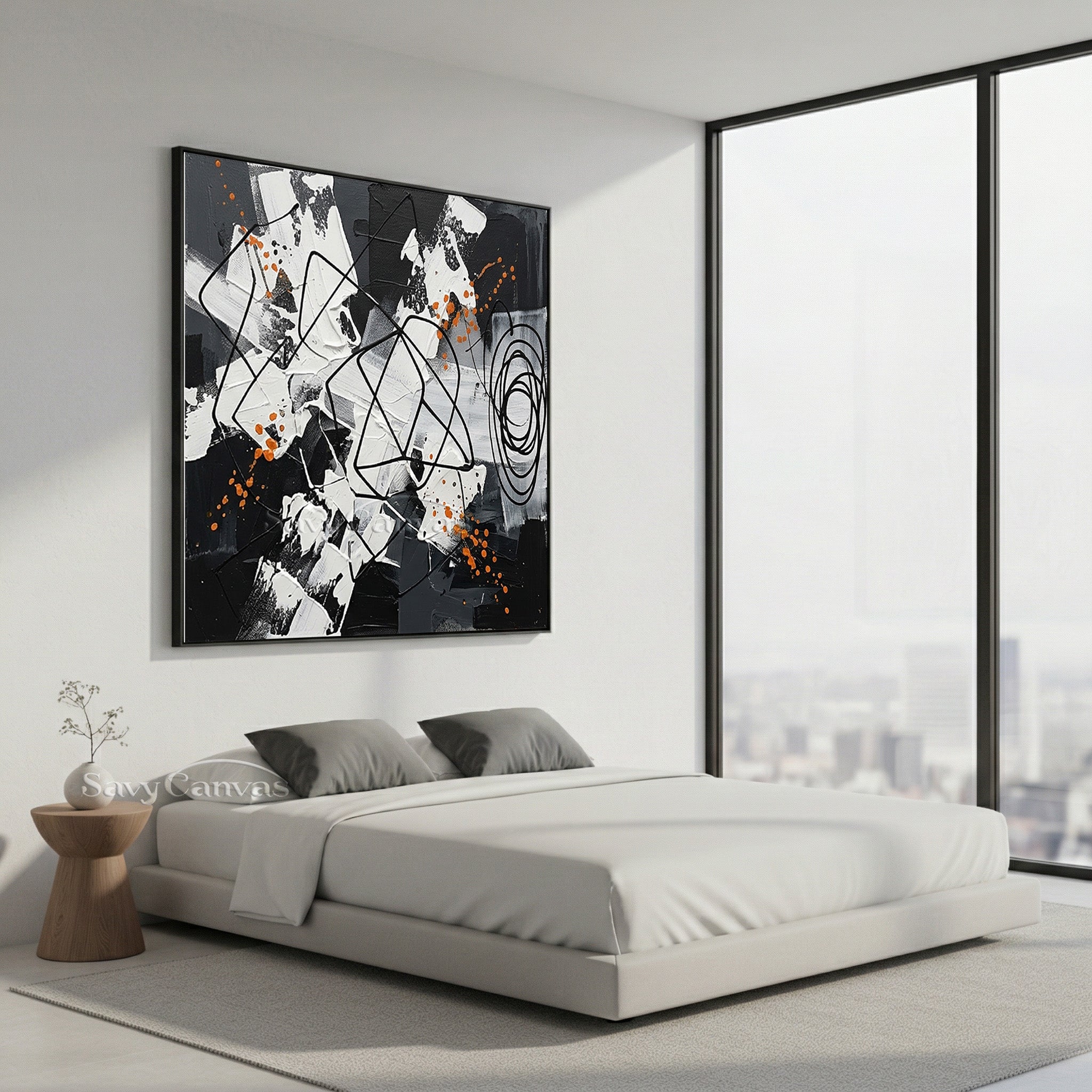 Original Pollock-Style Drip Oil Painting | Hand-Painted Canvas Art #JJ 452