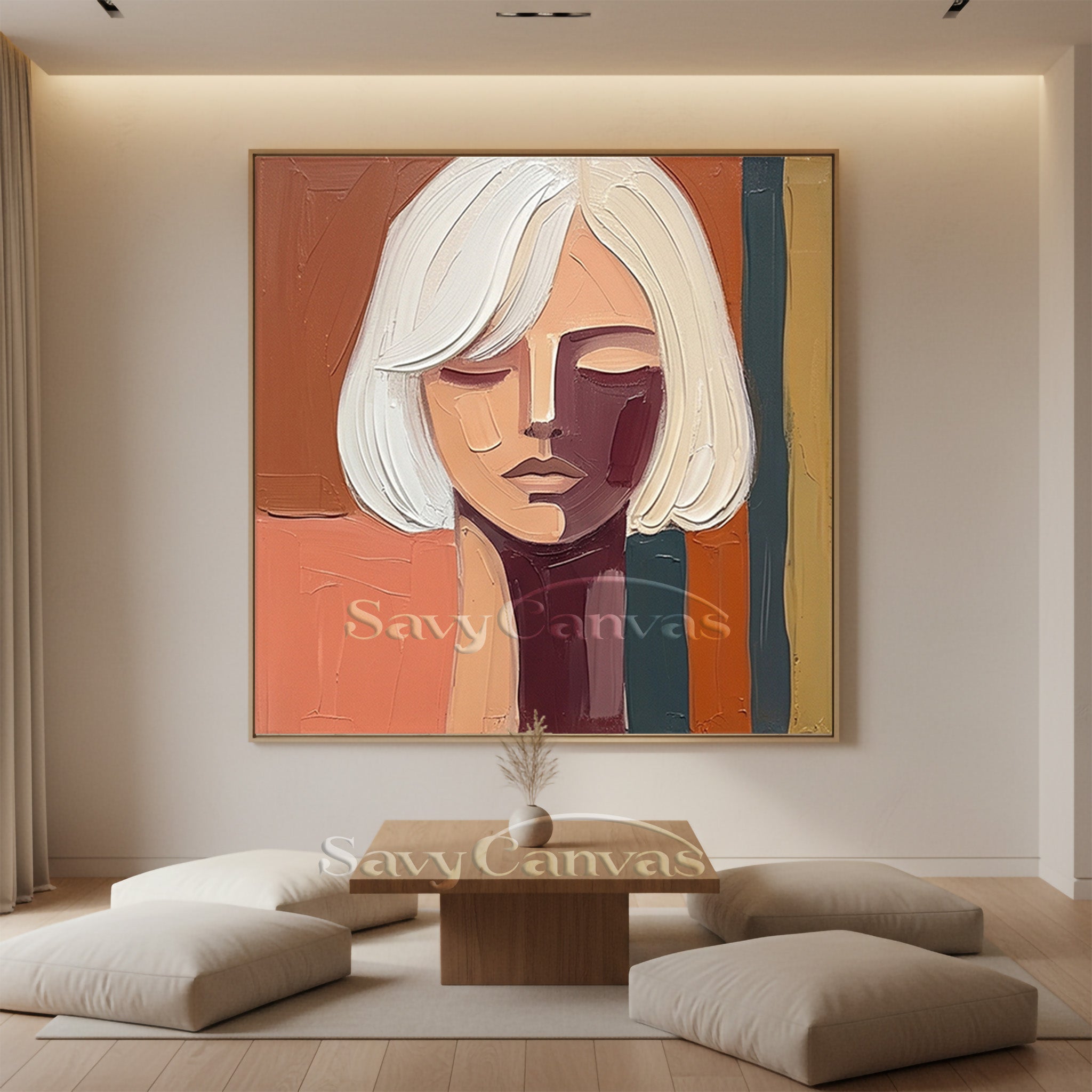 Hand-Painted Contemporary Portrait Painting #SS 103