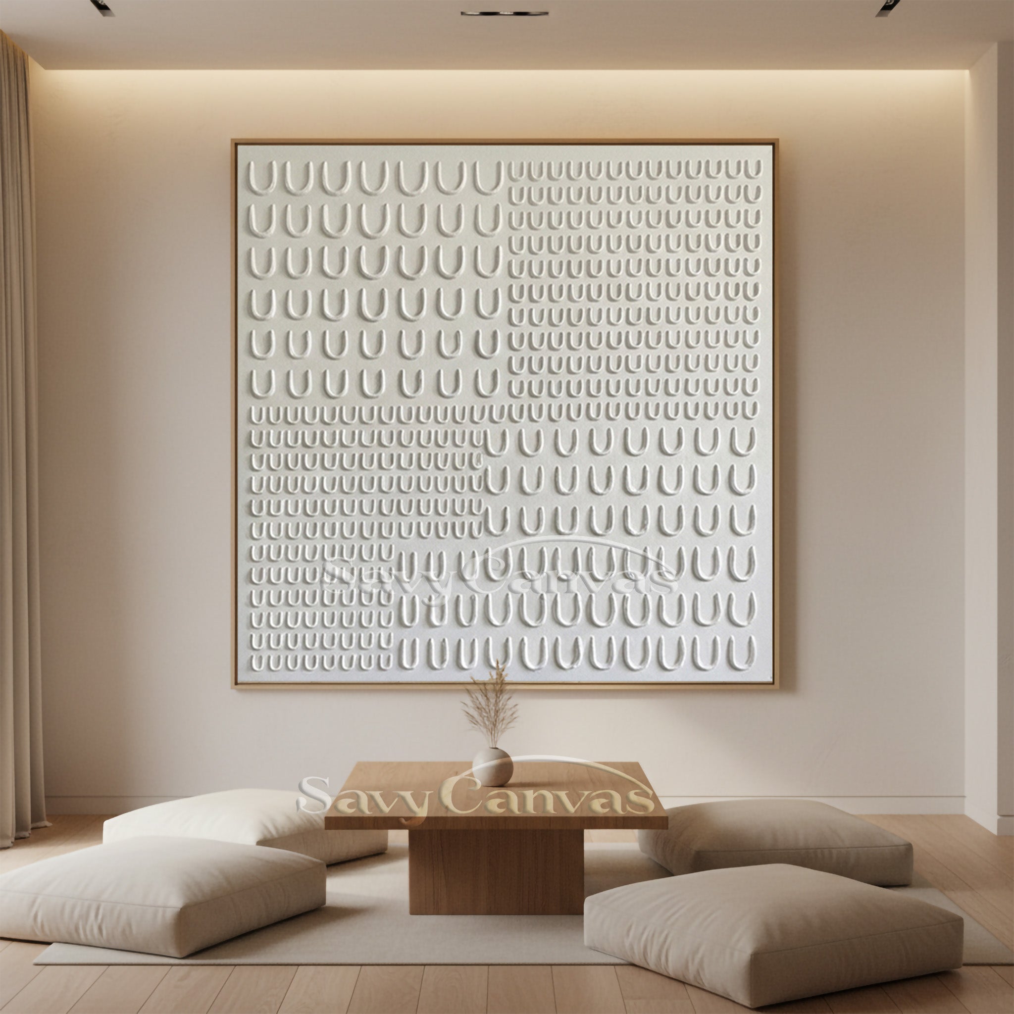 3D White Plaster Art | Minimalist Sculptural Painting #AA 495