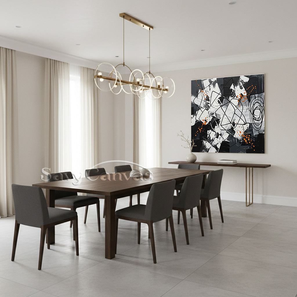 Original Pollock-Style Drip Oil Painting | Hand-Painted Canvas Art #JJ 452