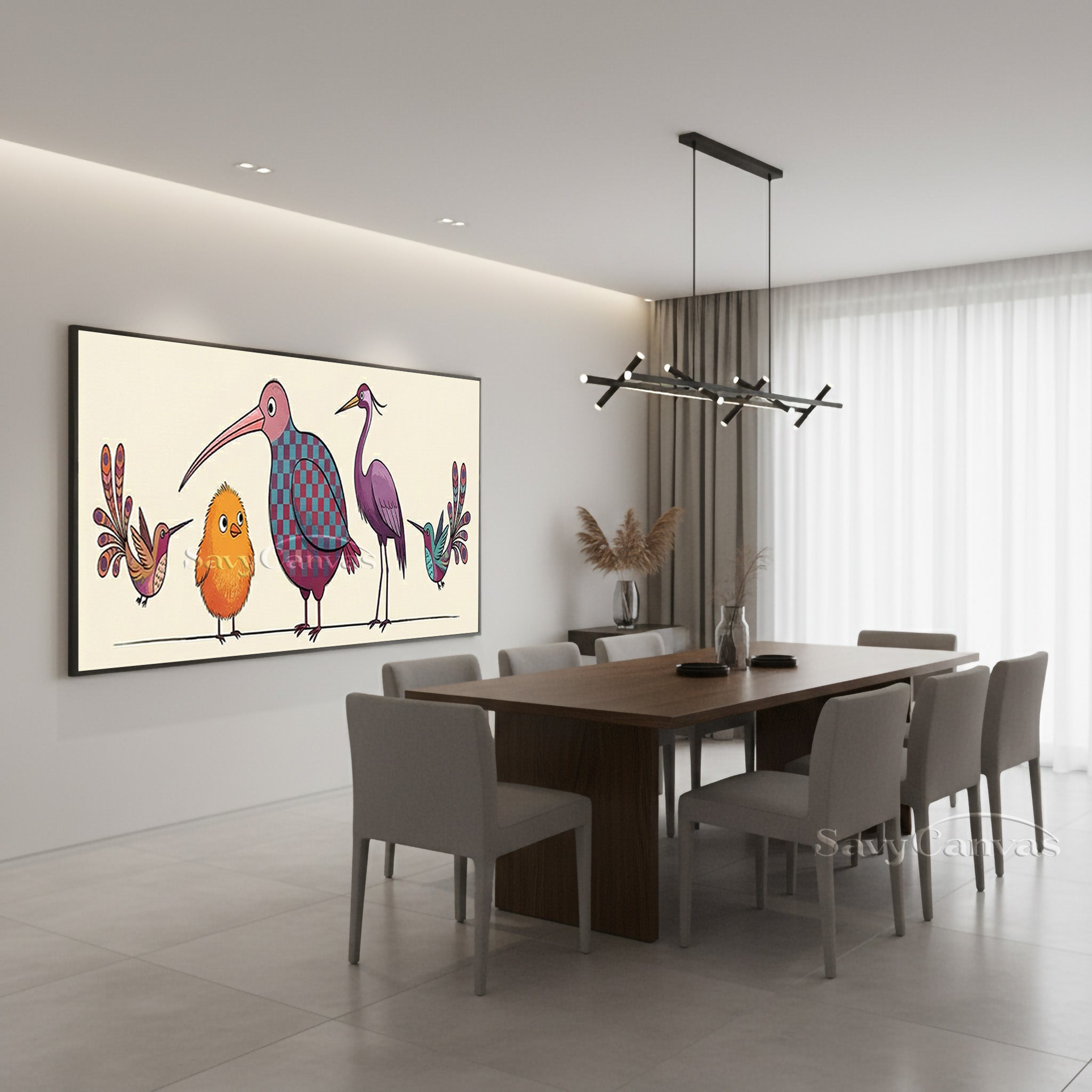 Modern Abstract Bird Illustration Painting | Unique Hand-Painted Art #SS 040